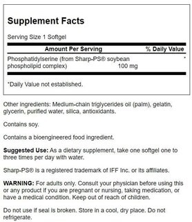Foto 2 | Suplemento de Fosfatidilserina Swanson 100 mg 90 Capsulas - Venta Internacional.