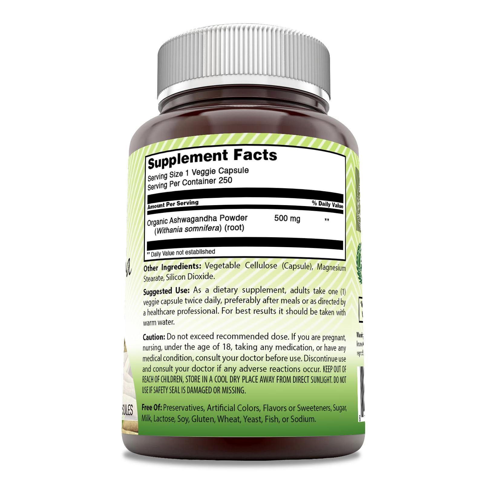 Foto 2 | Suplemento Amazing India Natural Ashwagandha 500 Mg - Venta Internacional.