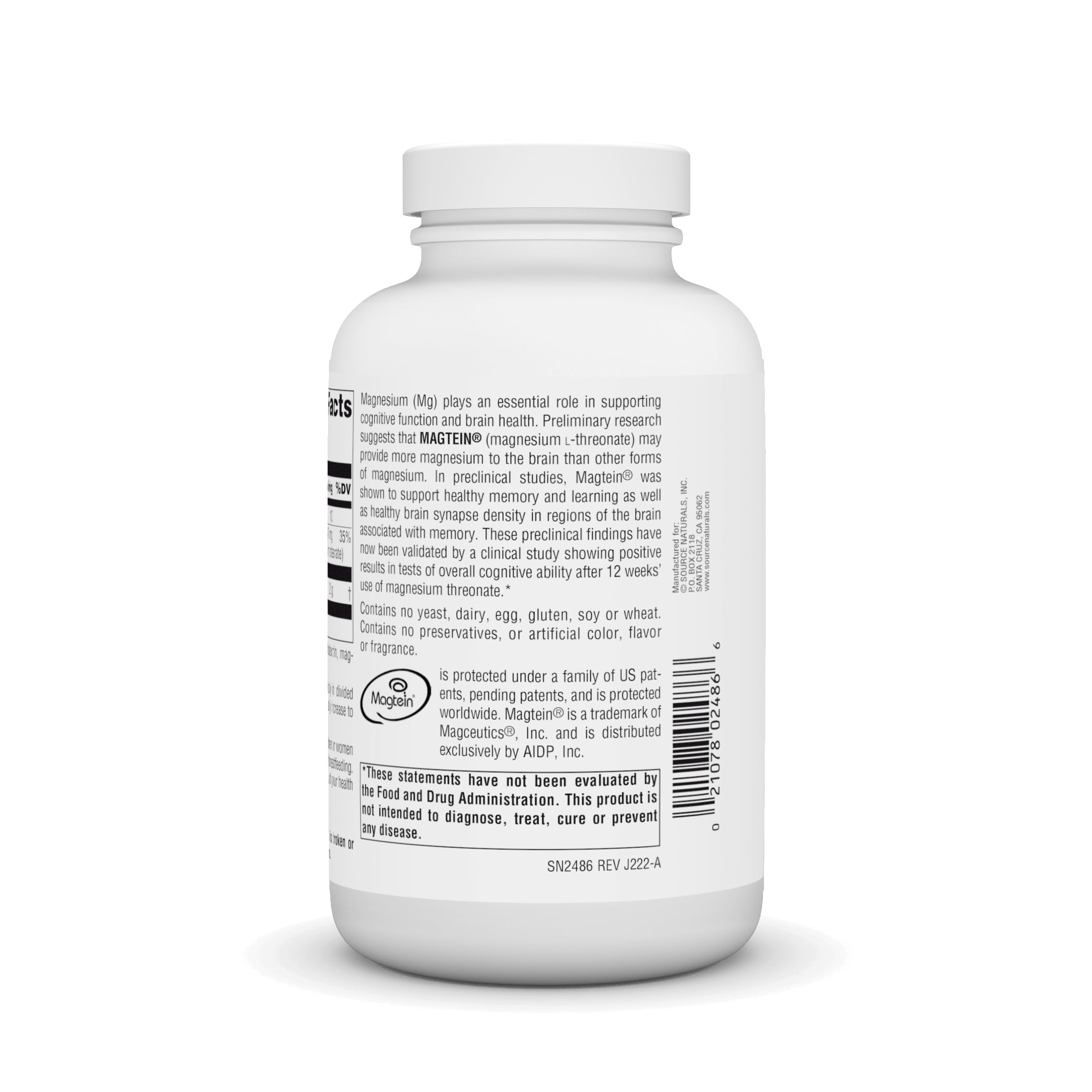 Foto 4 pulgar | Supplement Source Naturals Magtein Magnesio L-treonato 667 Mg - Venta Internacional.