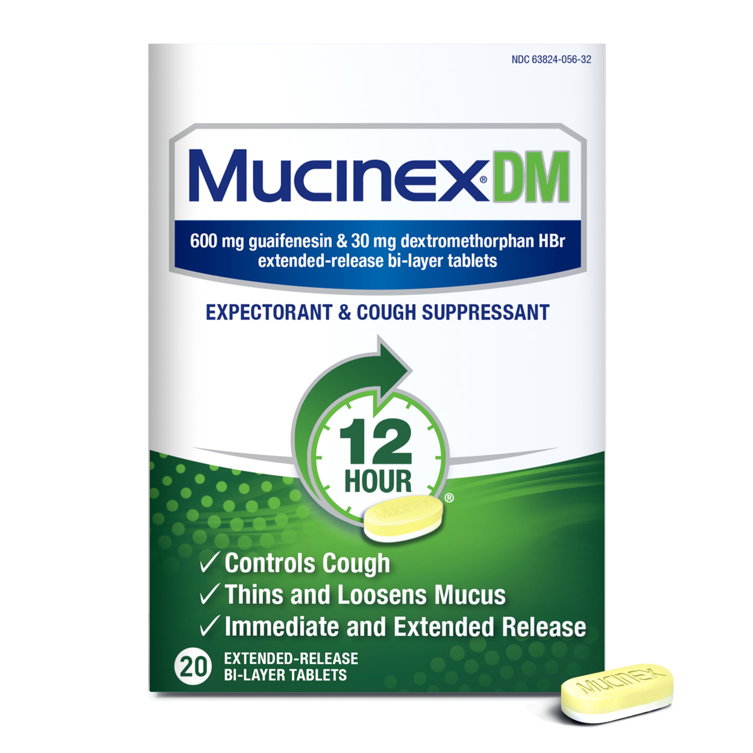 Foto 1 | Medicamento Para La Tos Y El Resfriado Mucinex Dm 12hr Para Adultos, 20 Comprimidos - Venta Internacional.