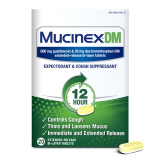 Foto 1 | Medicamento Para La Tos Y El Resfriado Mucinex Dm 12hr Para Adultos, 20 Comprimidos - Venta Internacional.