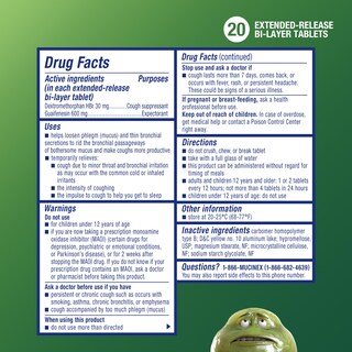 Foto 2 | Medicamento Para La Tos Y El Resfriado Mucinex Dm 12hr Para Adultos, 20 Comprimidos - Venta Internacional.