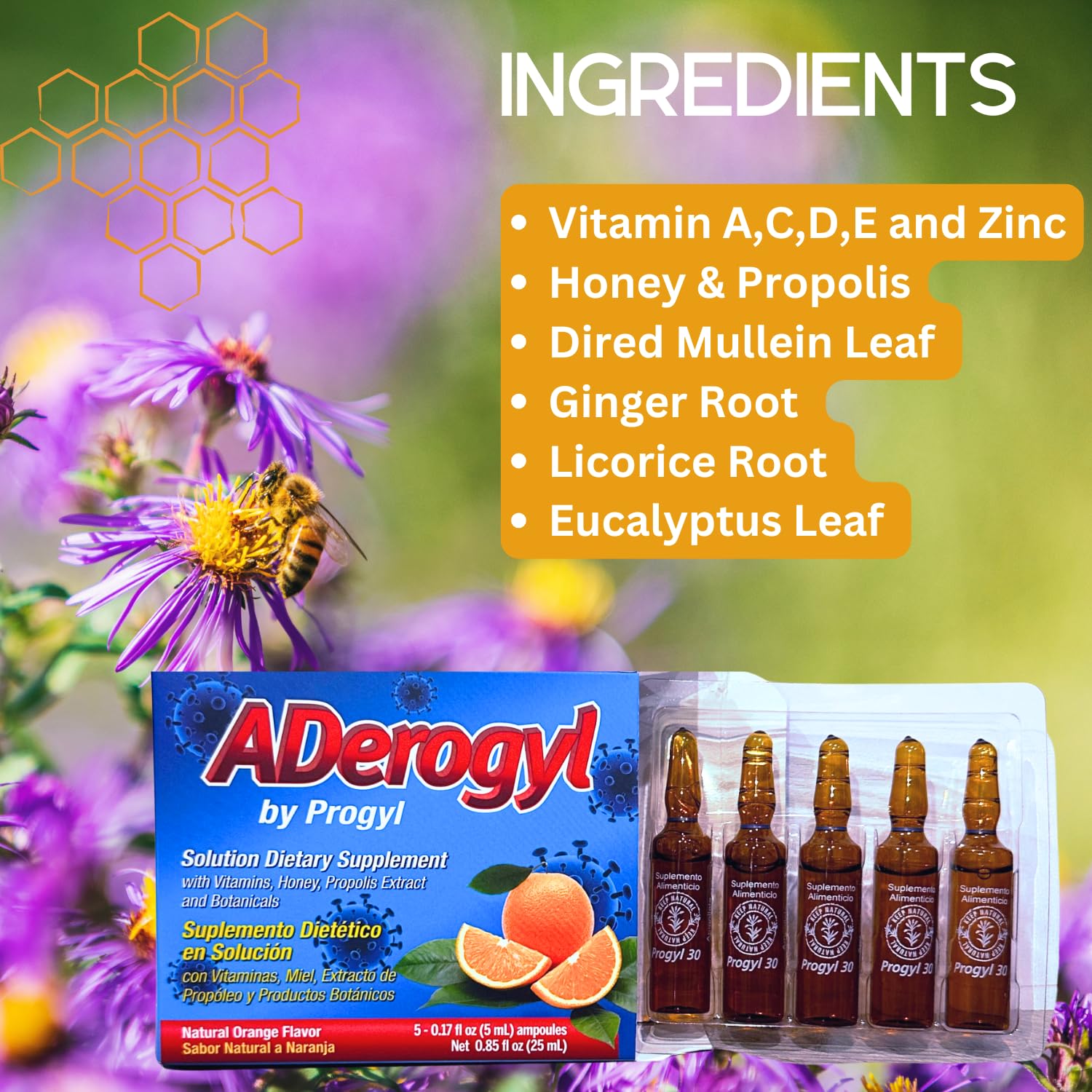 Foto 3 pulgar | Suplemento Aderogyl, Líquido Oral, Vitaminas, Apoyo Inmunológico, 25 Ml - Venta Internacional.