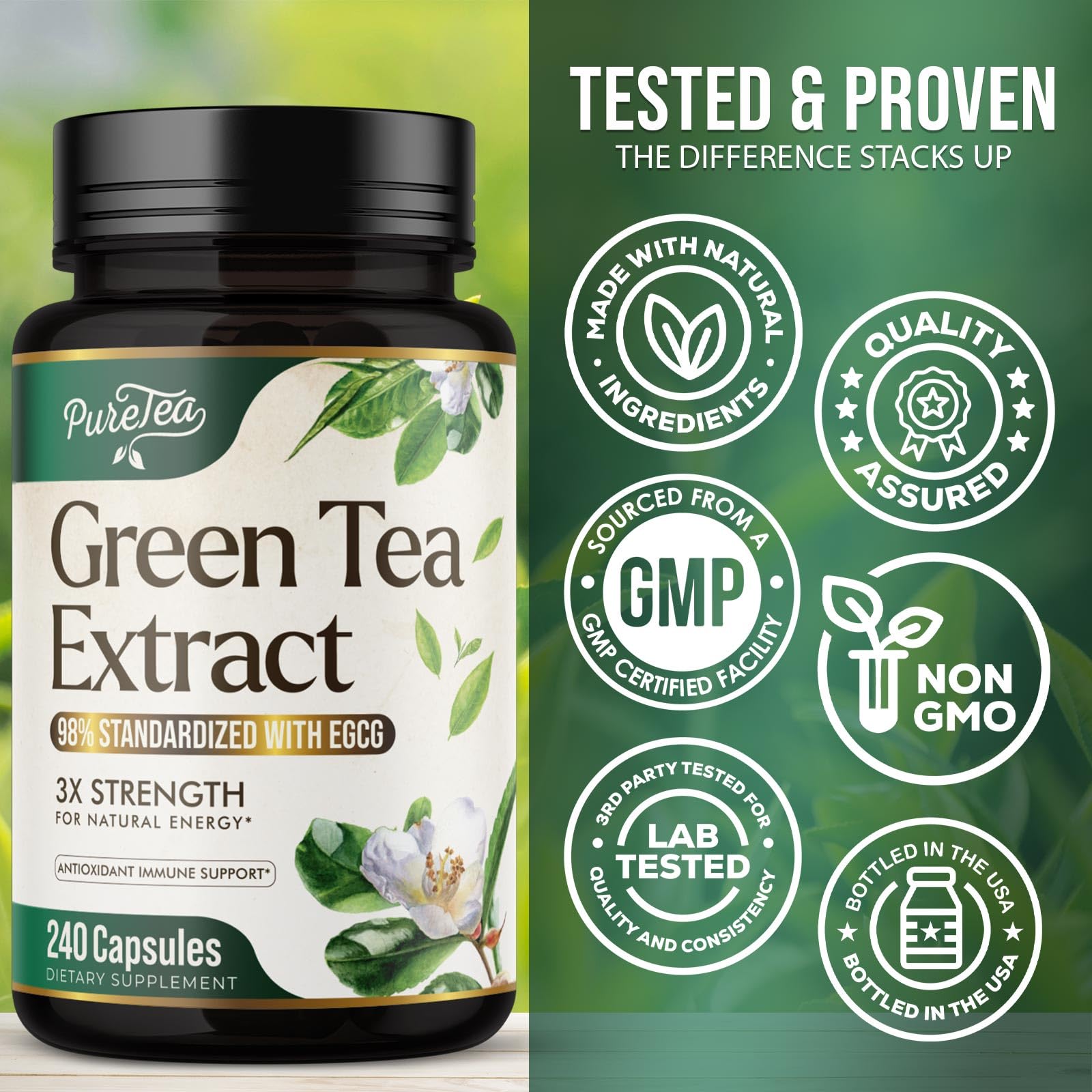 Foto 4 | Píldoras De Extracto De Té Verde Silveronyx 1000 Mg Con Egcg 240 Cápsulas - Venta Internacional.