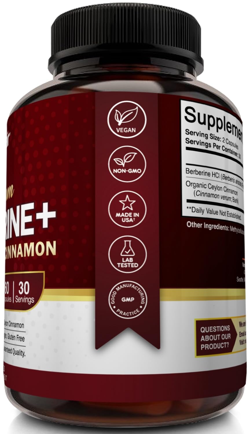 Foto 6 | Suplemento Nutriflair Premium Berberine Hcl 1200 Mg + Canela - Venta Internacional.