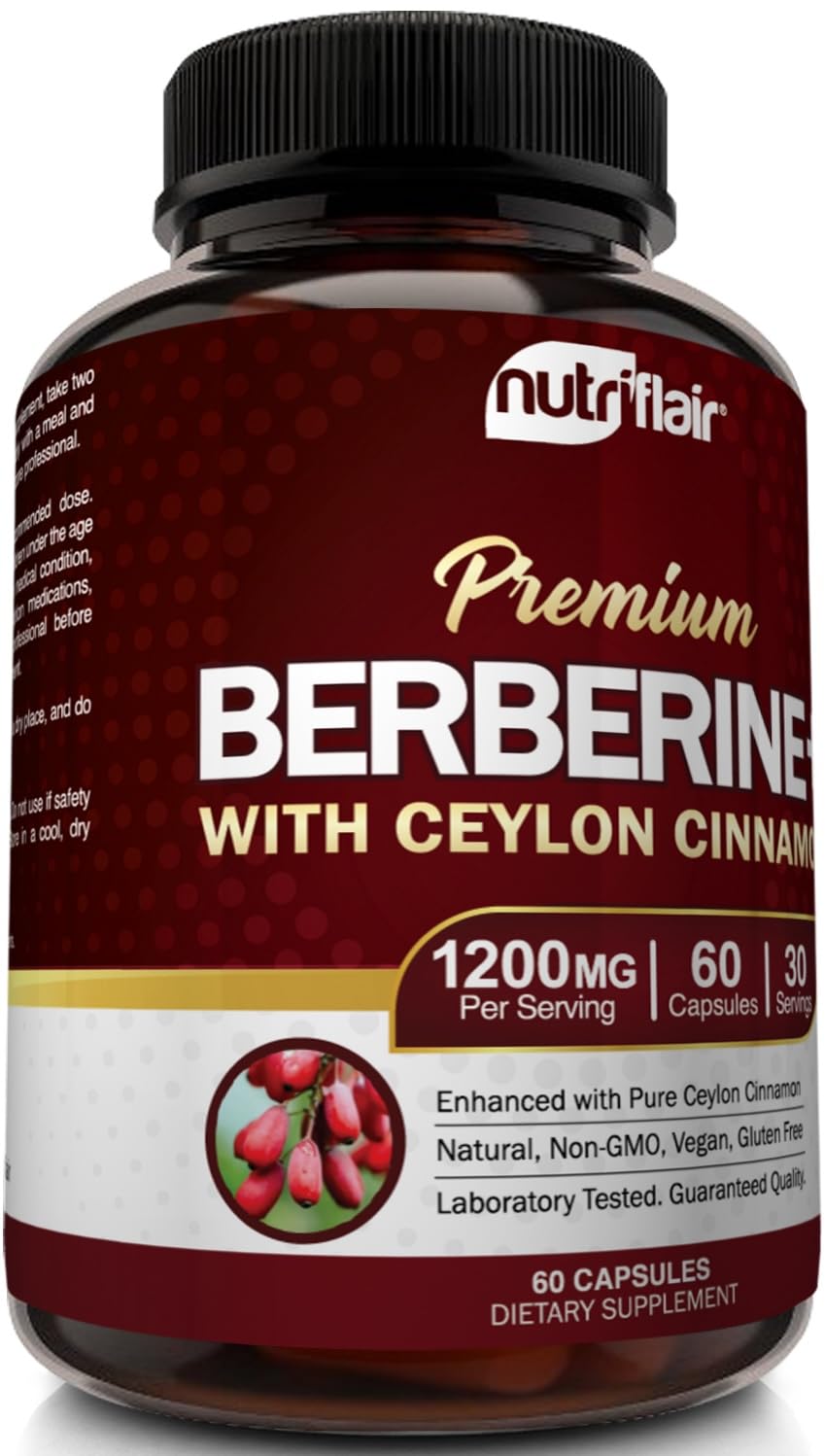 Foto 8 pulgar | Suplemento Nutriflair Premium Berberine Hcl 1200 Mg + Canela - Venta Internacional.