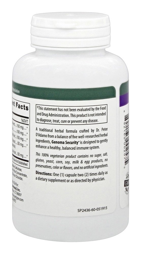 Foto 5 pulgar | Suplemento D'adamo Personalized Nutrition Genoma Security, 60 Unidades - Venta Internacional.