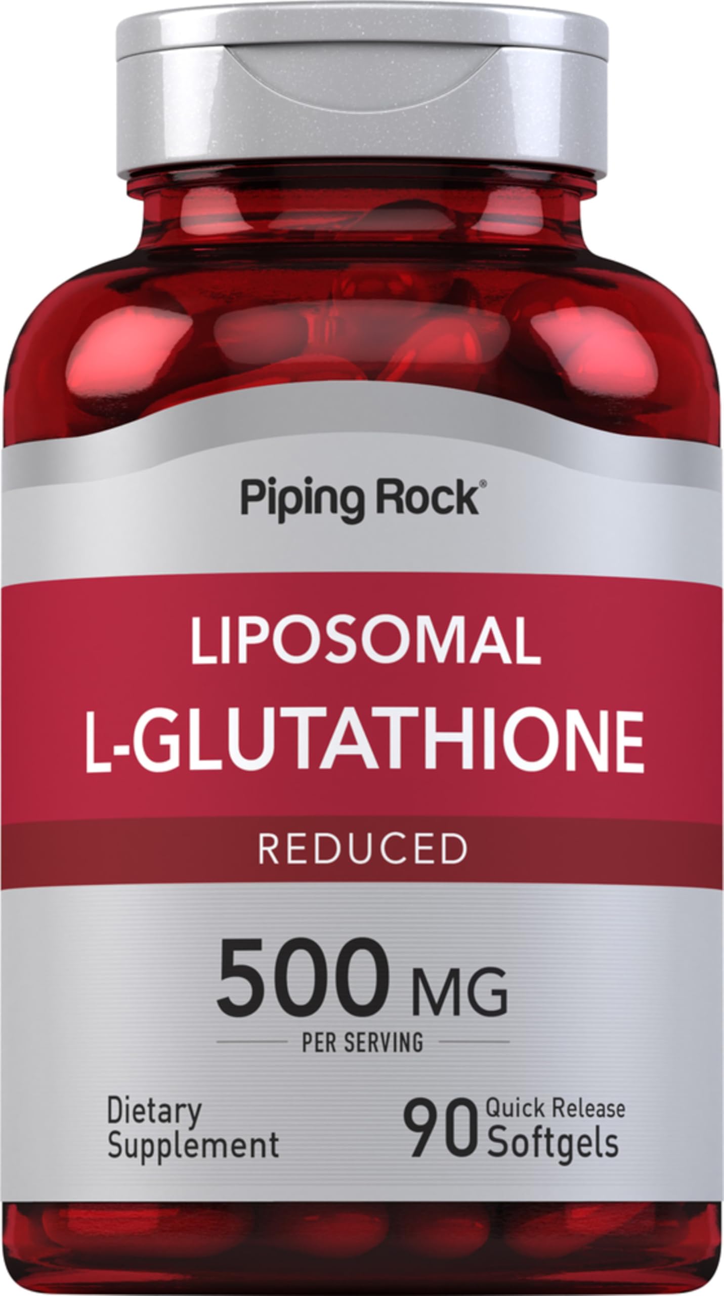 Foto 2 pulgar | Suplemento De Glutatión Liposomal Piping Rock, 500 Mg, 90 Cápsulas Blandas - Venta Internacional.