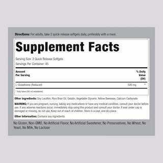 Foto 2 | Suplemento De Glutatión Liposomal Piping Rock, 500 Mg, 90 Cápsulas Blandas - Venta Internacional.