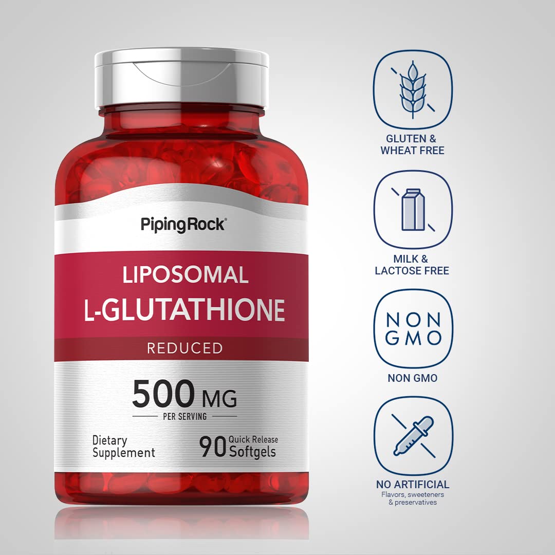 Foto 4 pulgar | Suplemento De Glutatión Liposomal Piping Rock, 500 Mg, 90 Cápsulas Blandas - Venta Internacional.