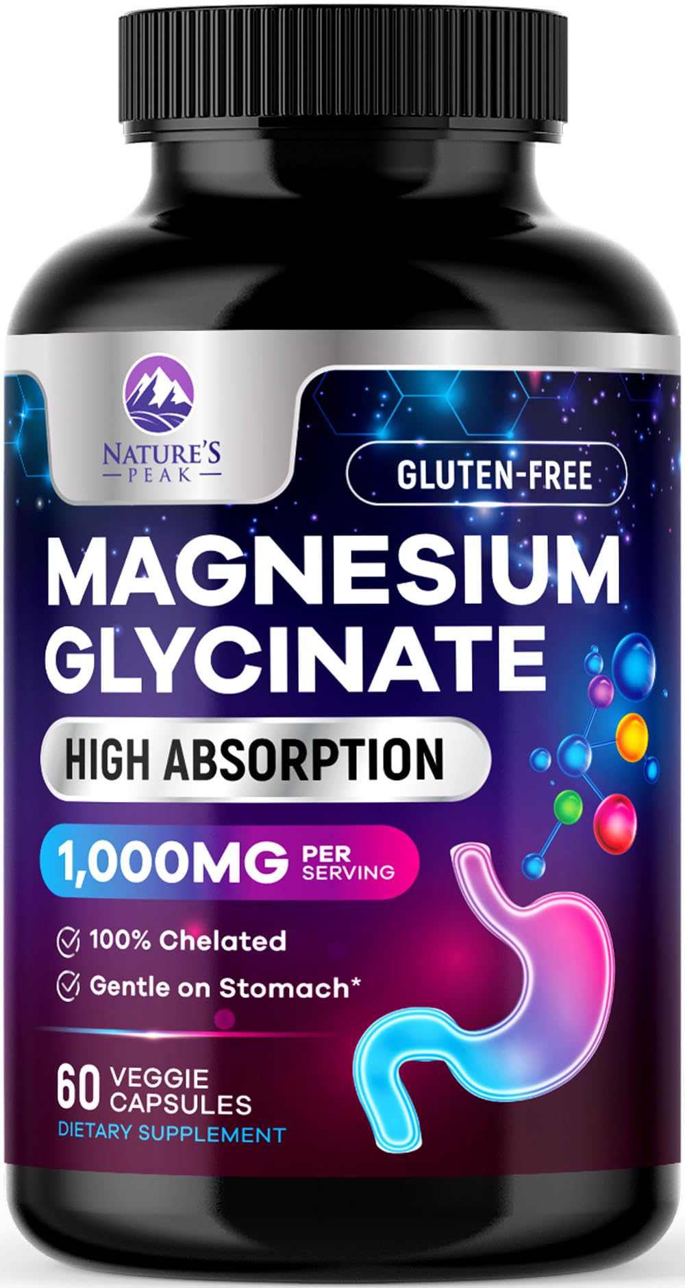 Foto 2 pulgar | Suplemento De Glicinato De Magnesio Puro Nature's Peak De 1000 Mg - Venta Internacional.