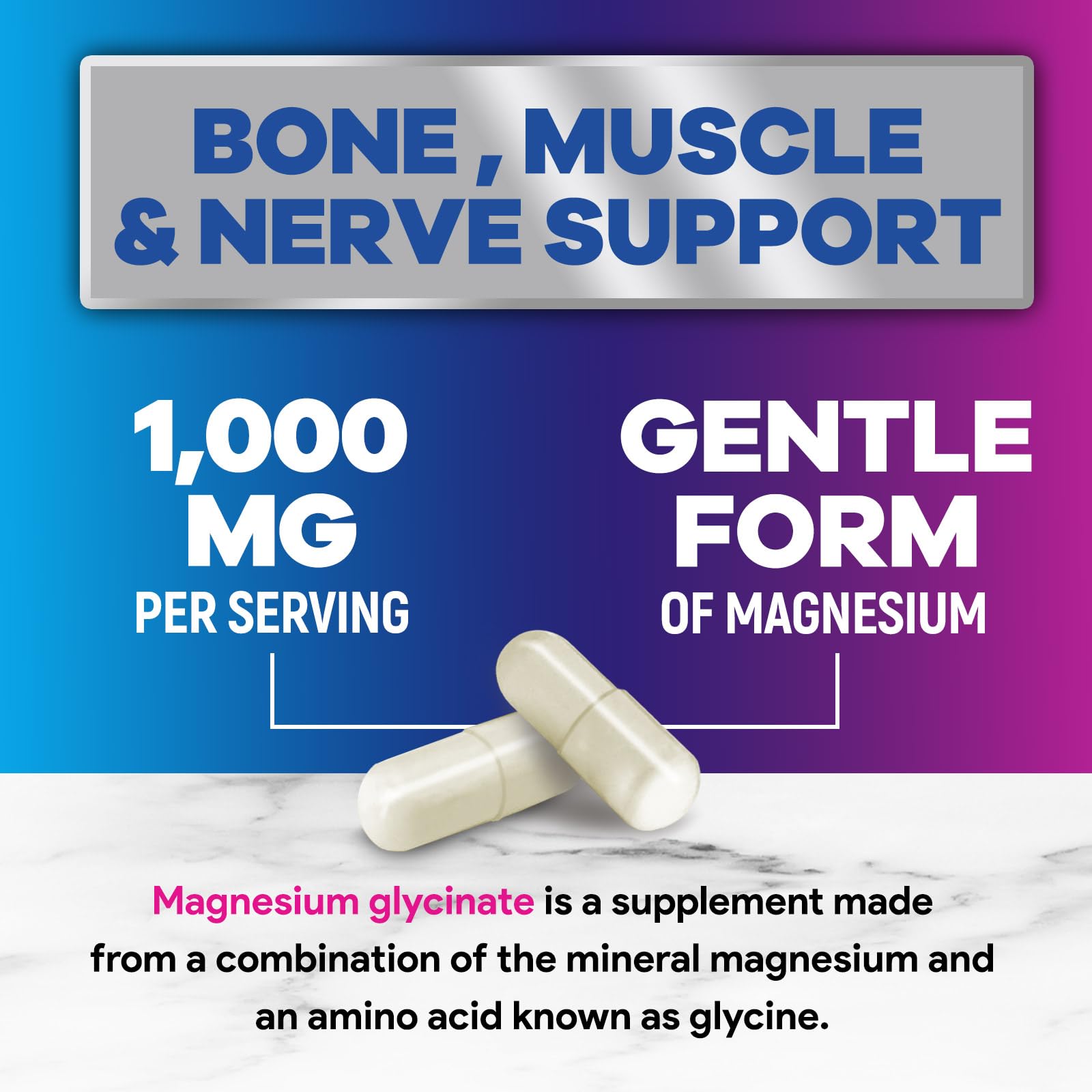 Foto 4 pulgar | Suplemento De Glicinato De Magnesio Puro Nature's Peak De 1000 Mg - Venta Internacional.