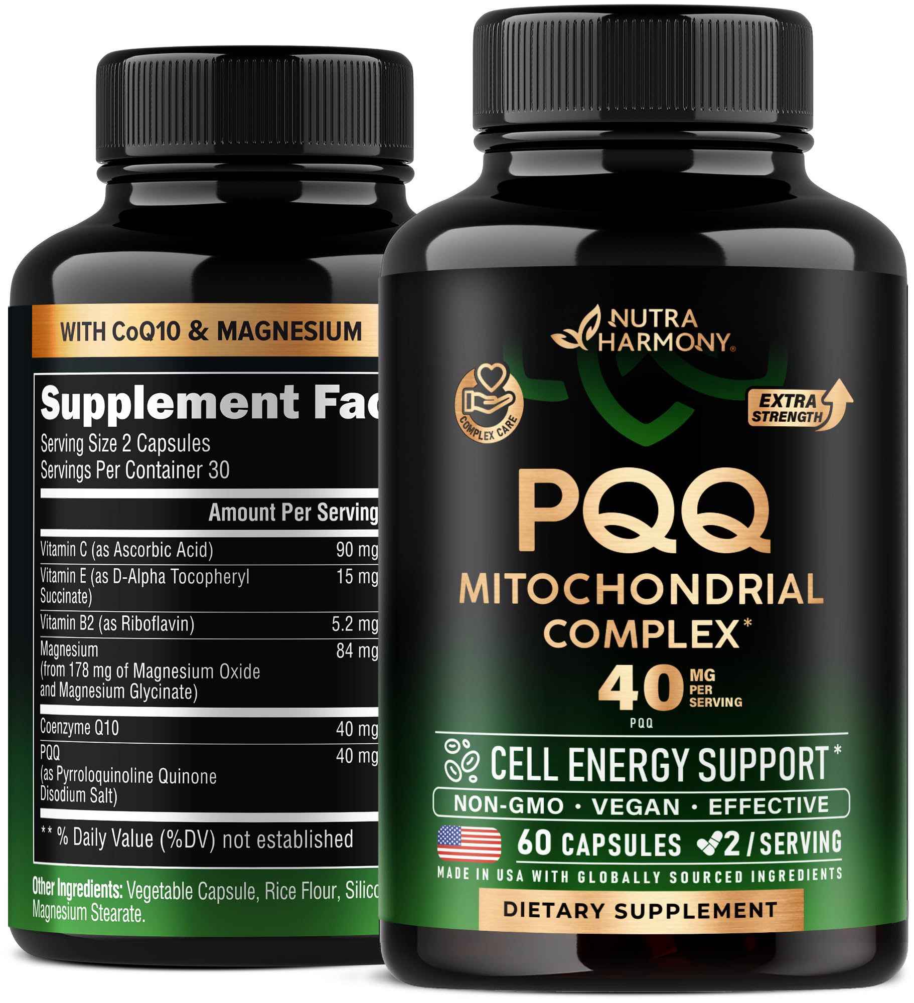 Foto 2 pulgar | Suplemento Nutraharmony Pqq 40 Mg + Coq10 Con Magnesio Y Vitaminas - Venta Internacional.