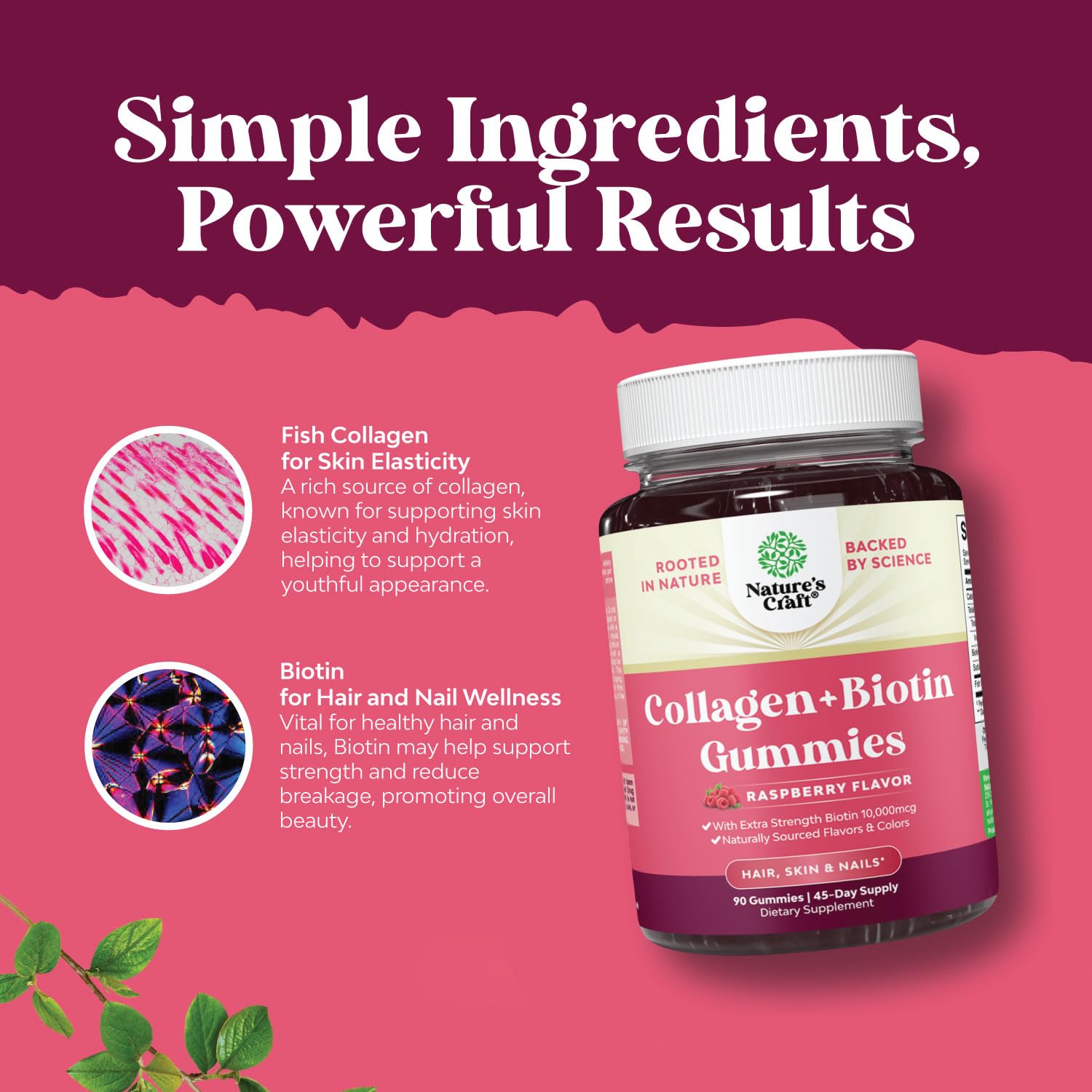 Foto 6 pulgar | Gomitas Supplement Natures Craft Para Cabello, Piel Y Uñas, Para Mujeres, 45 Días - Venta Internacional.