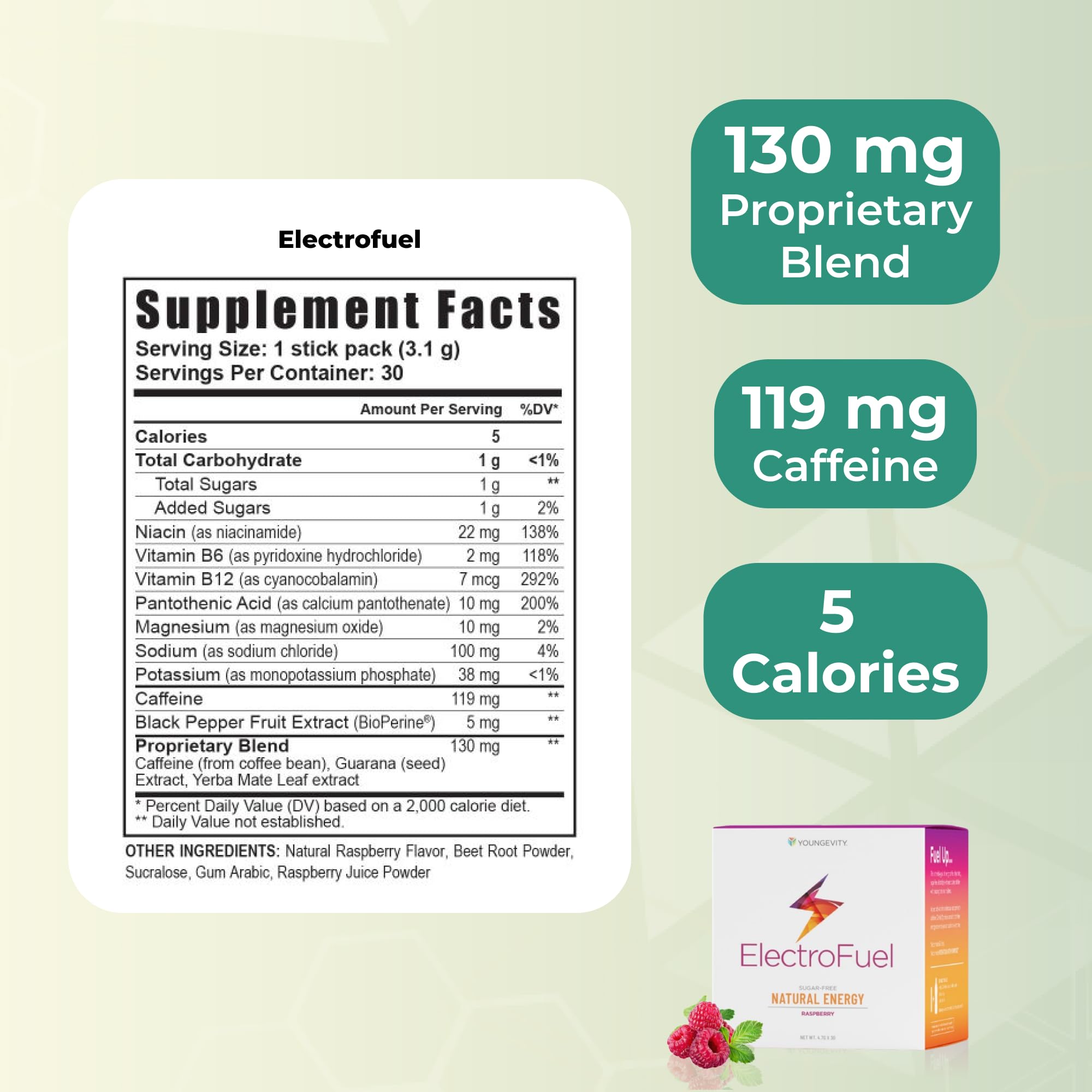 Foto 3 | Mezcla De Bebidas Energéticas Youngevity Official Electrofuel Raspberry - Venta Internacional.