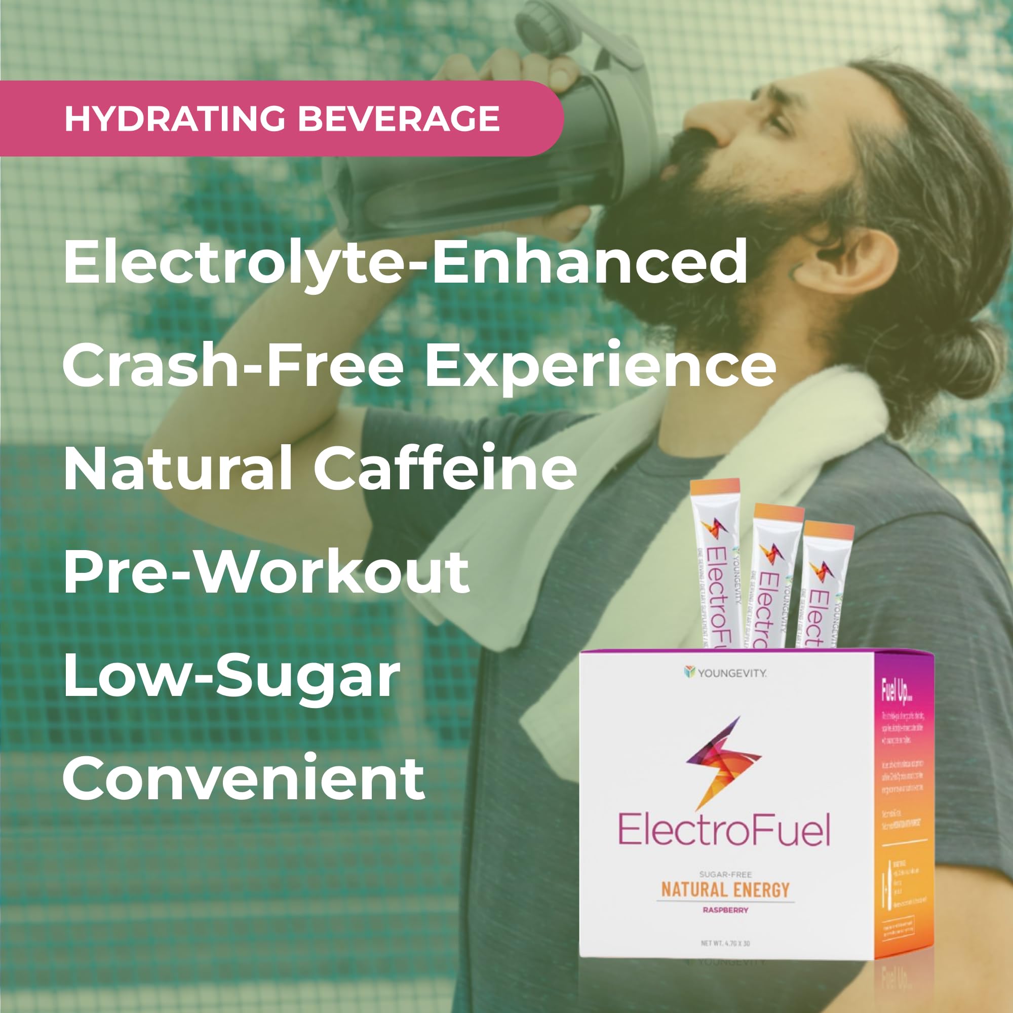 Foto 4 | Mezcla De Bebidas Energéticas Youngevity Official Electrofuel Raspberry - Venta Internacional.