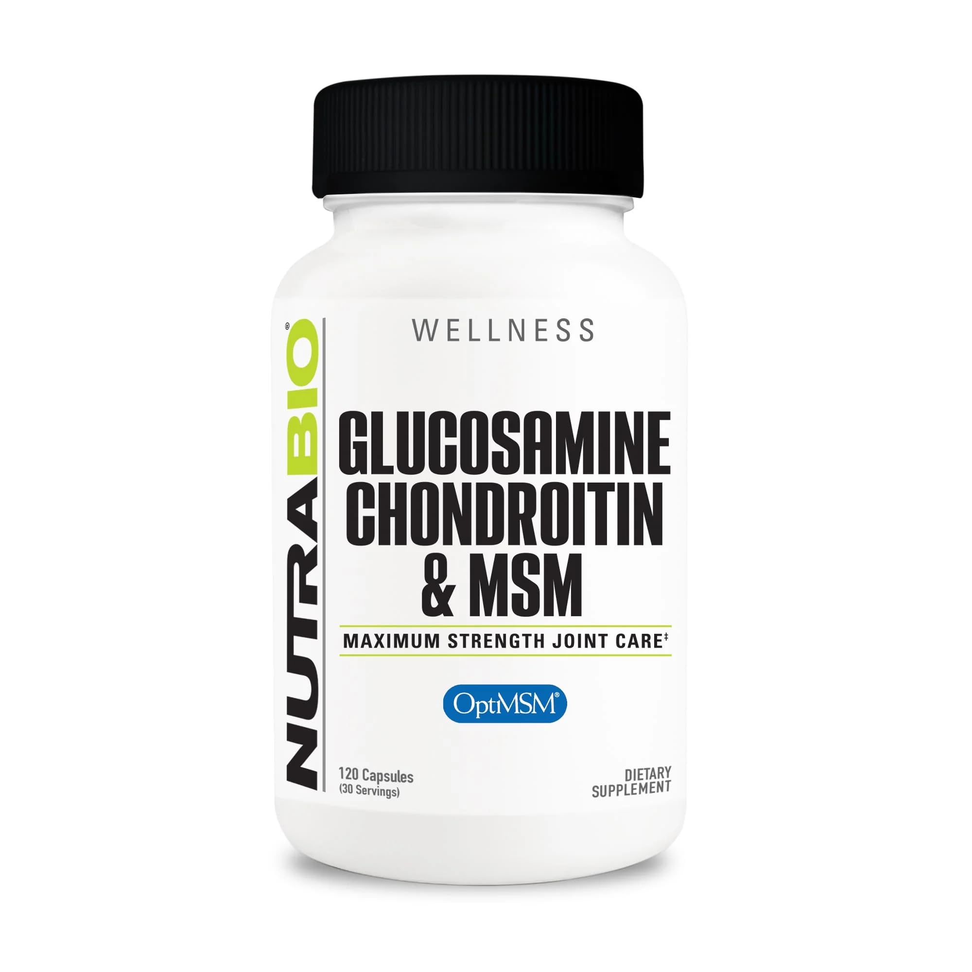 Foto 2 pulgar | Suplemento NutraBio Glucosamina Condroitina y MSM 120 Cápsulas - Venta Internacional