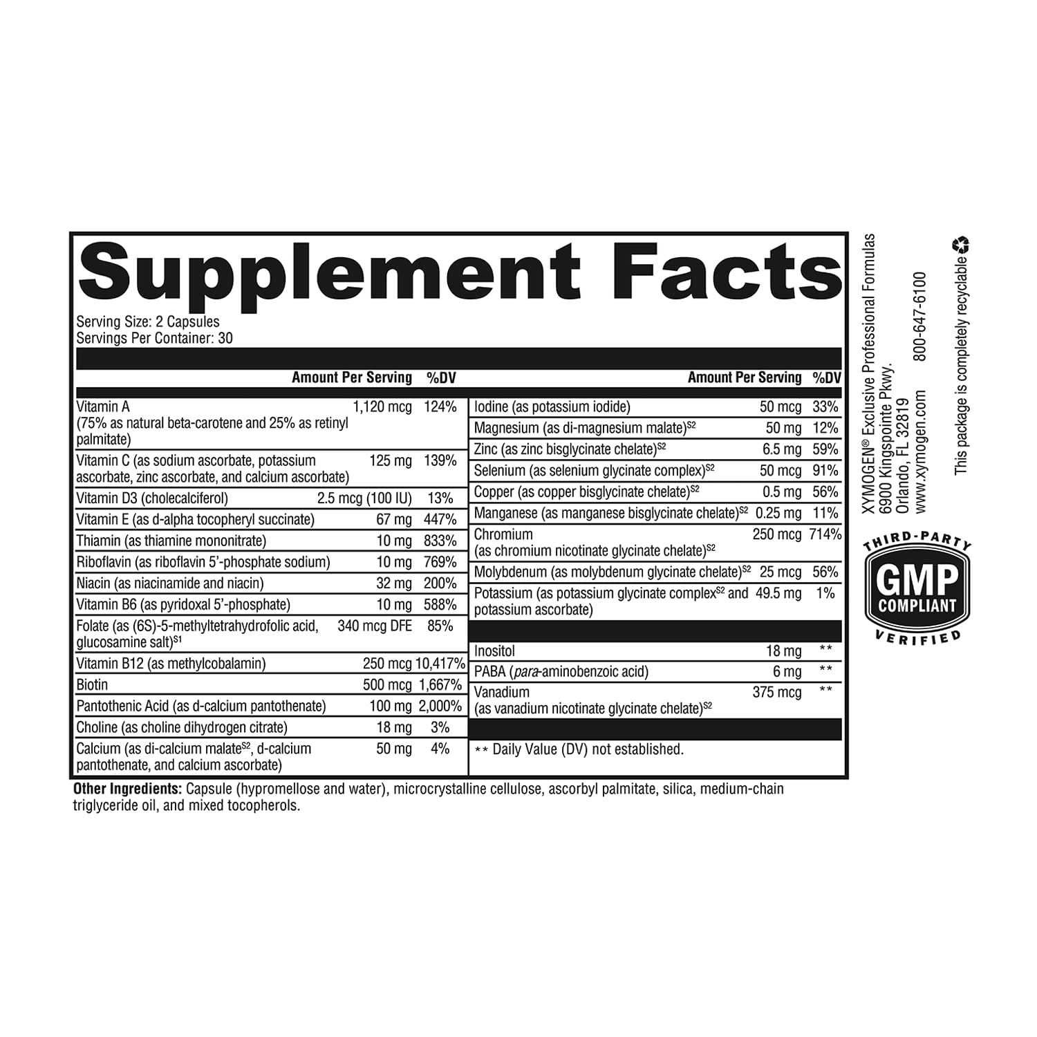 Foto 7 | Suplemento Xymogen Activnutrients Sin Hierro 60 Cápsulas - Venta Internacional.