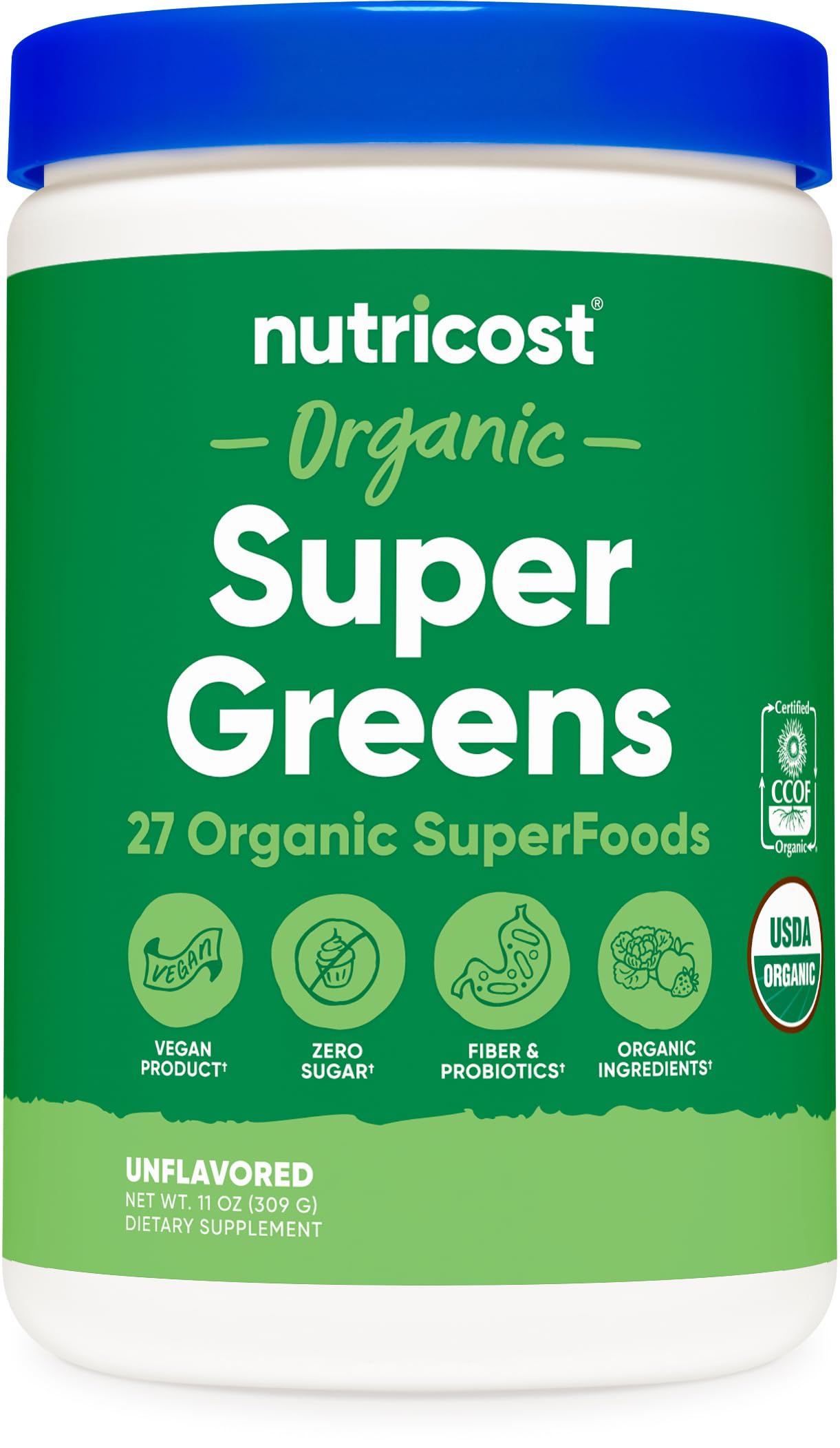 Foto 1 | Super Greens Powder Nutricost Organic 30 Porciones - Venta Internacional.