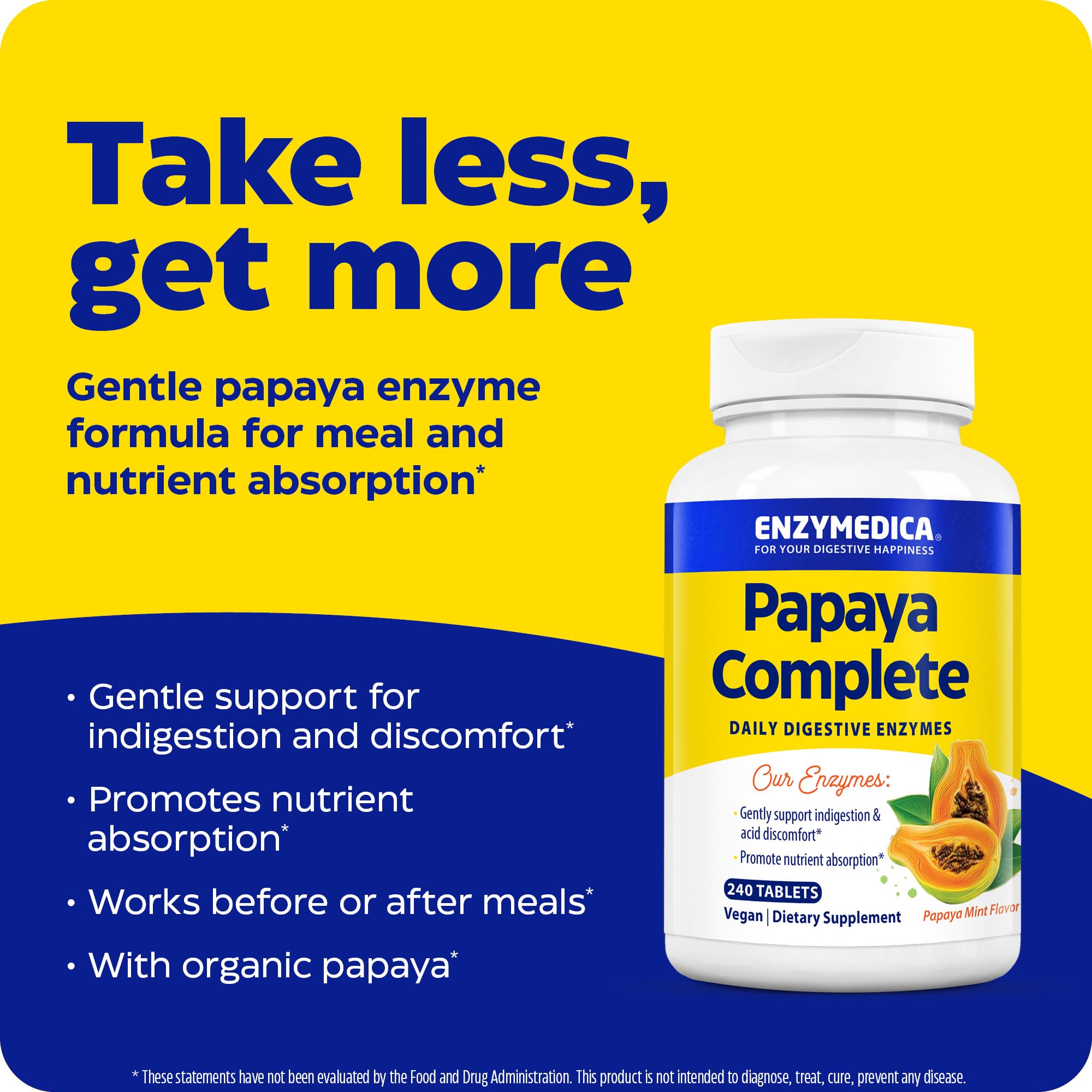 Foto 4 pulgar | Masticables Enzymedica Papaya Complete 240 Comprimidos - Venta Internacional