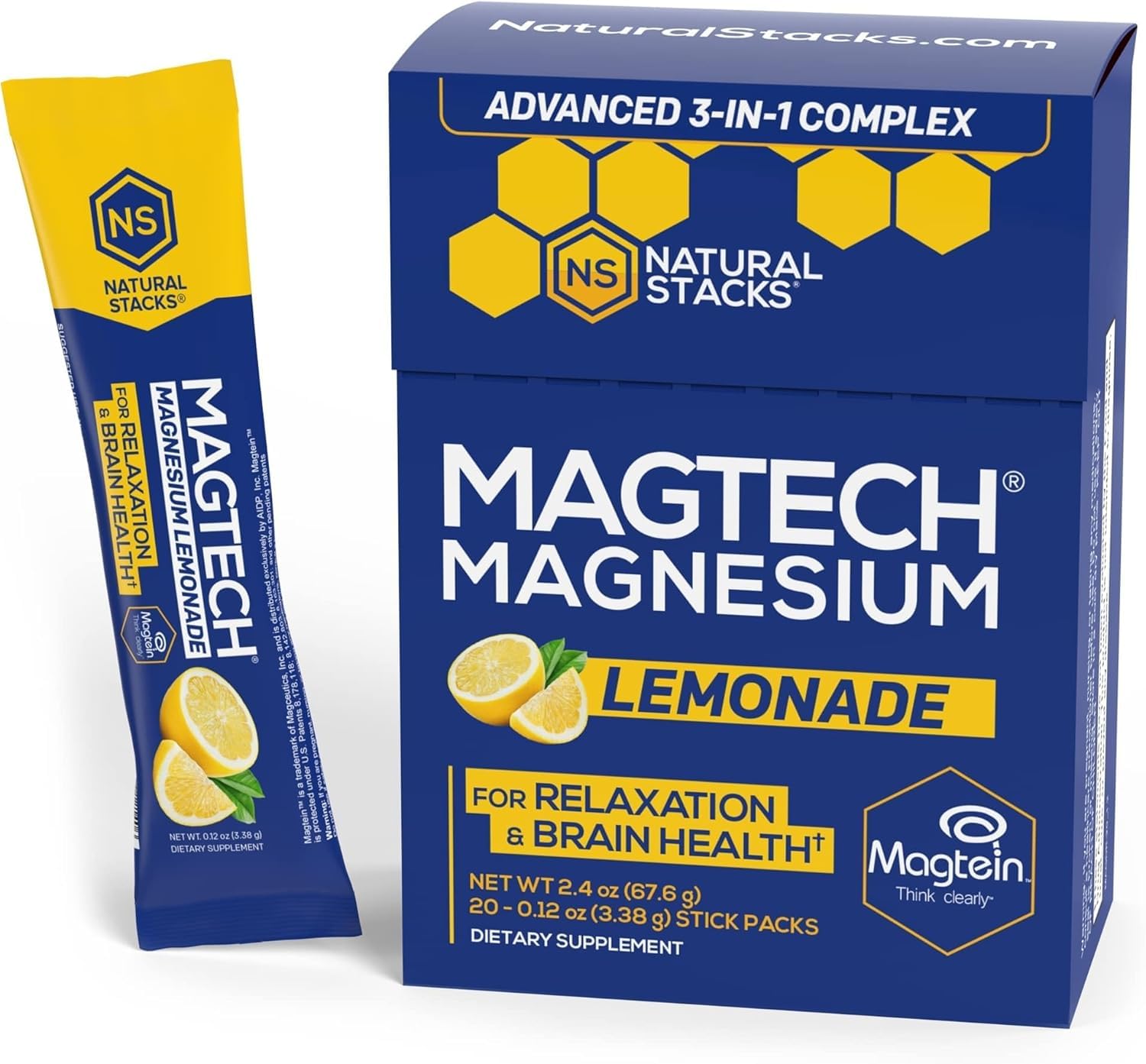 Foto 2 pulgar | Mezcla para Bebida de Magnesio Natural Stacks Magtech Limonada 20 Sobres - Venta Internacional
