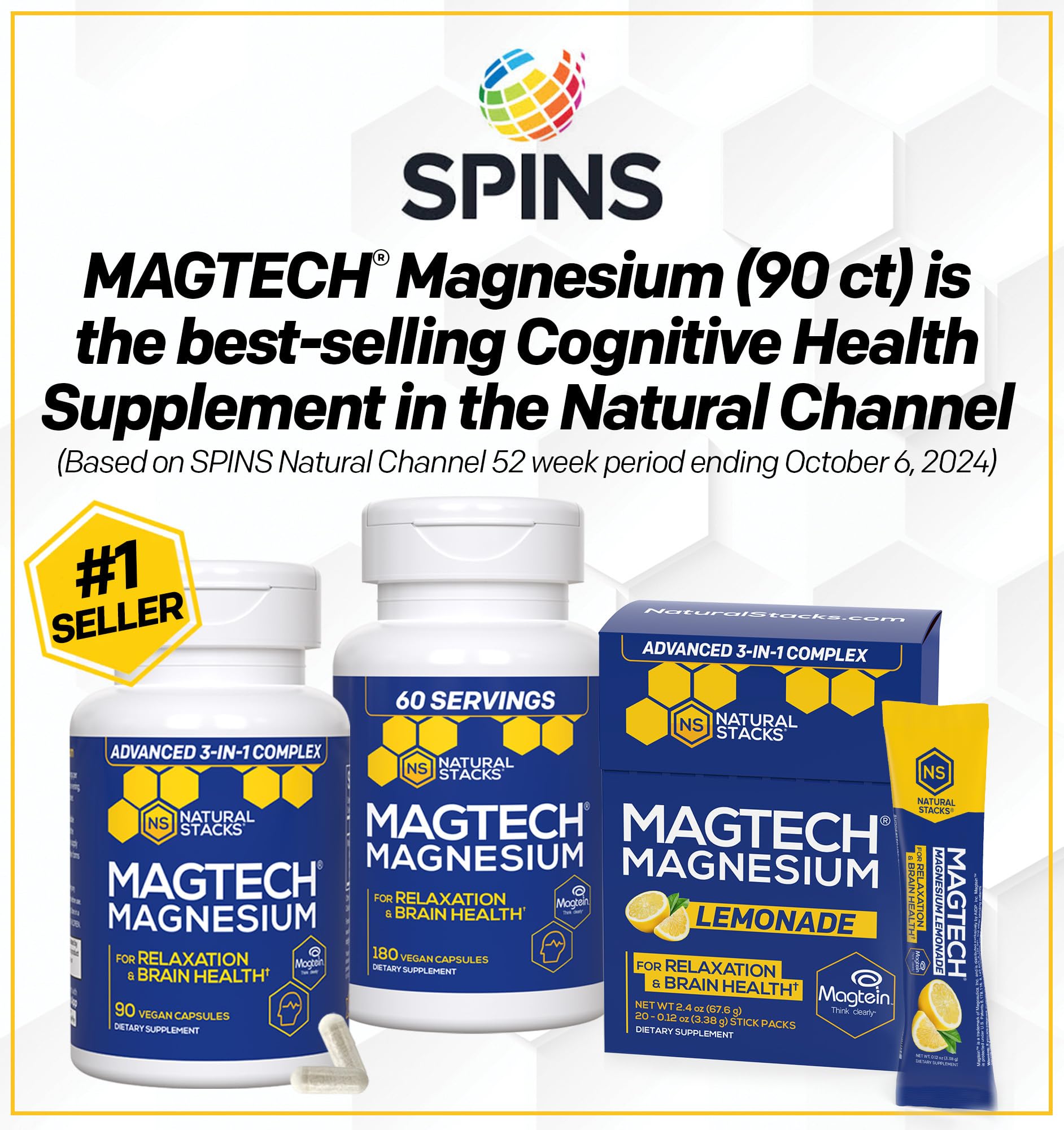 Foto 3 pulgar | Mezcla para Bebida de Magnesio Natural Stacks Magtech Limonada 20 Sobres - Venta Internacional