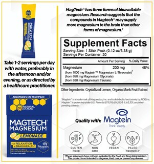 Foto 3 | Mezcla para Bebida de Magnesio Natural Stacks Magtech Limonada 20 Sobres - Venta Internacional