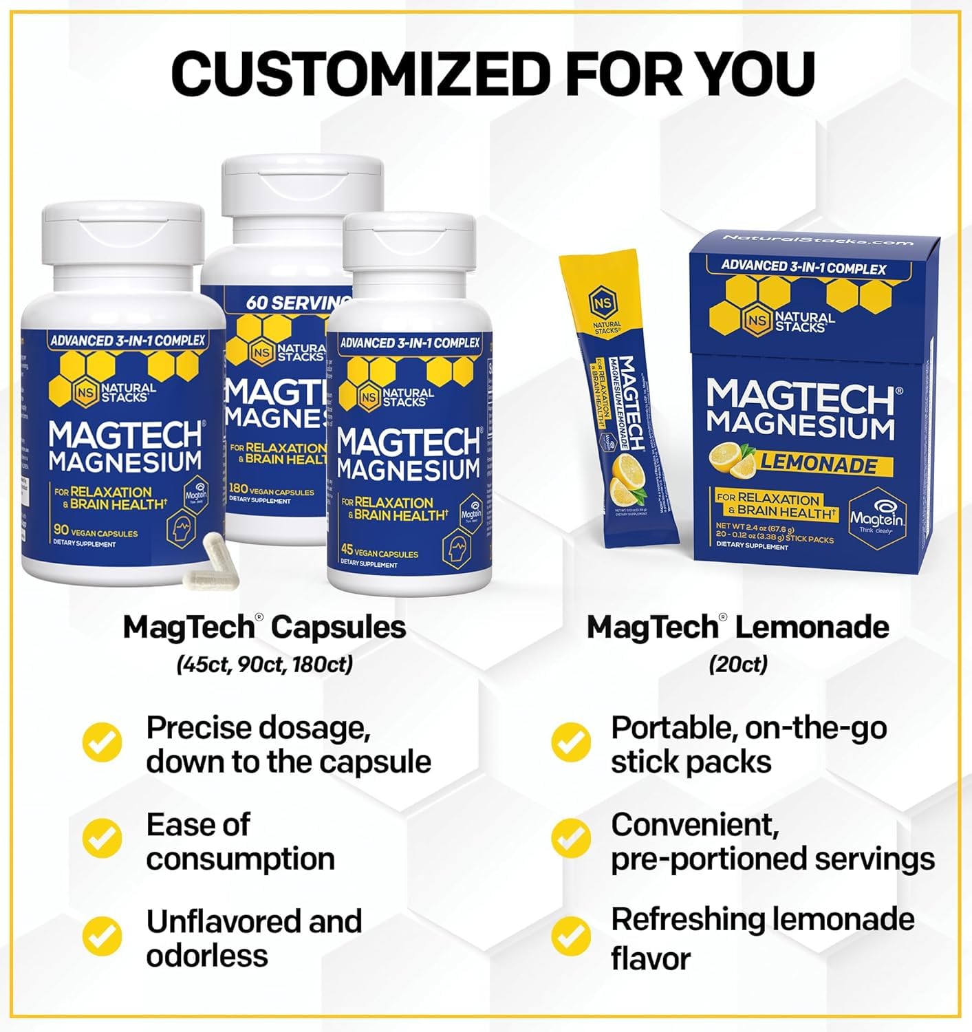 Foto 5 | Mezcla para Bebida de Magnesio Natural Stacks Magtech Limonada 20 Sobres - Venta Internacional