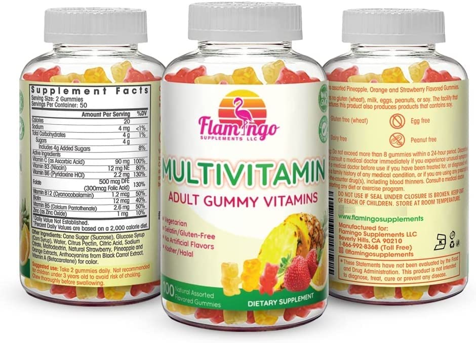 Foto 5 pulgar | Suplementos Flamingo Supplements 100 Gomitas Multivitamínicas - Venta Internacional