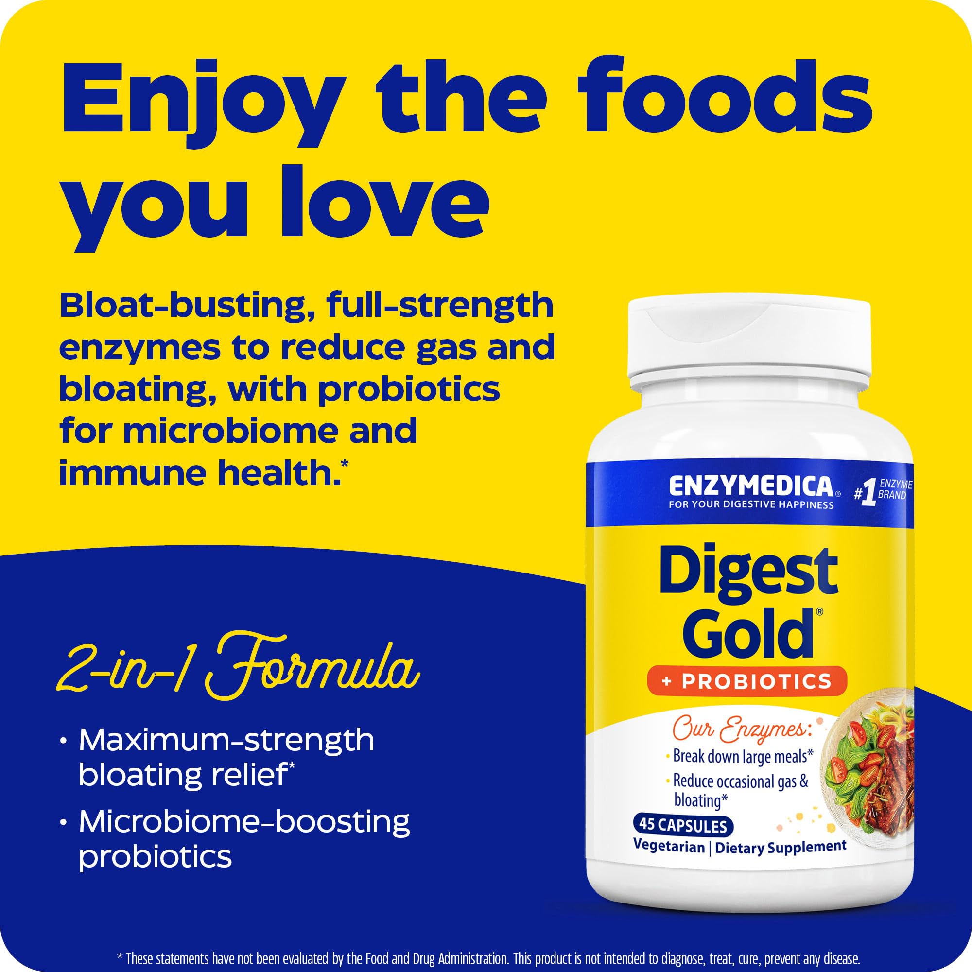 Foto 5 pulgar | Suplemento Enzymedica Digest Gold + Probiotics 45 Cápsulas - Venta Internacional