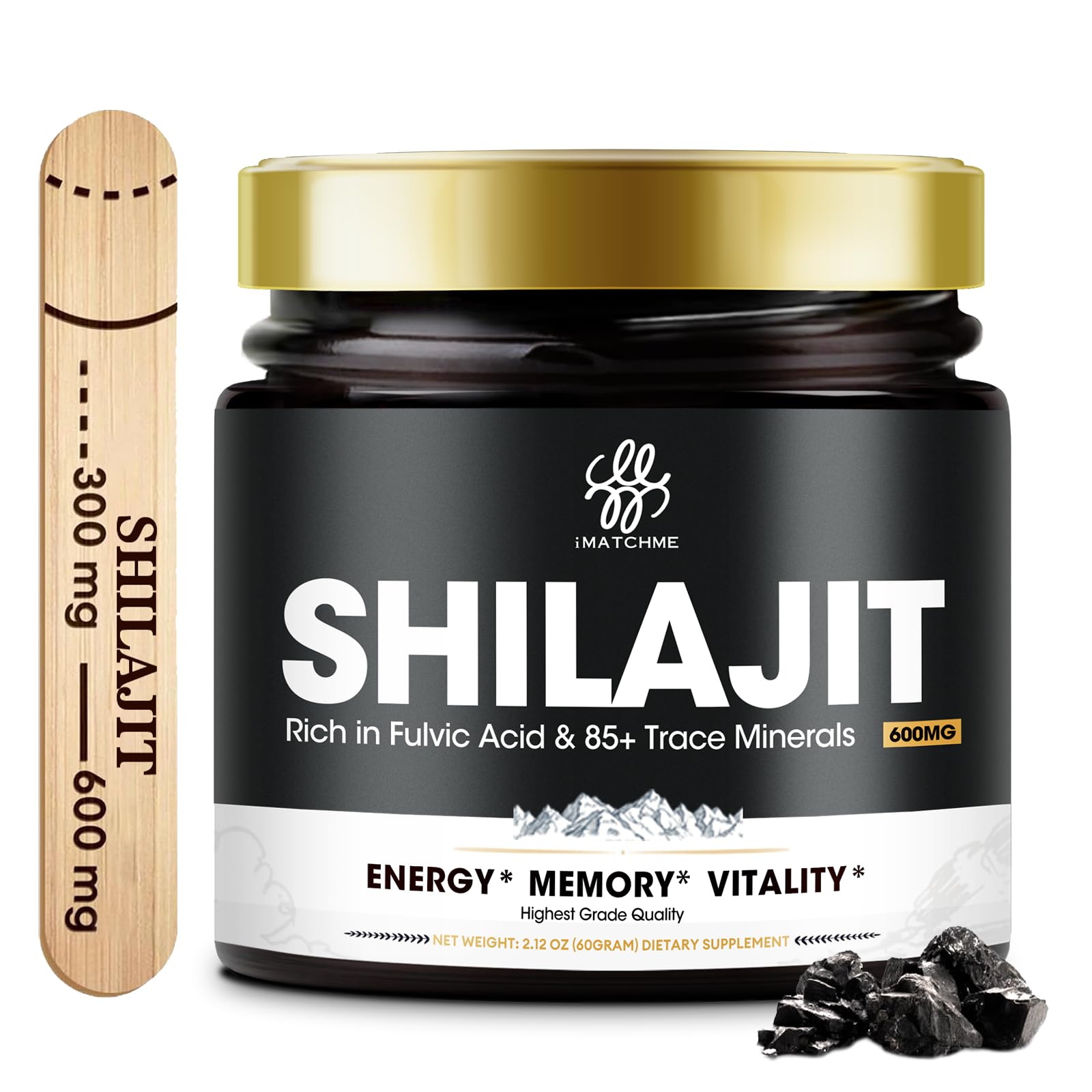 Foto 2 pulgar | Suplemento De Shilajit Imatchme, Resina Pura, 600 Mg, 100 Porciones - Venta Internacional.