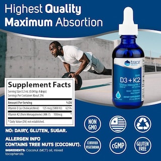 Foto 2 | Suplemento De Oligoelementos De Vitamina D3+ K2 Iónica Líquida, 60 Ml - Venta Internacional.