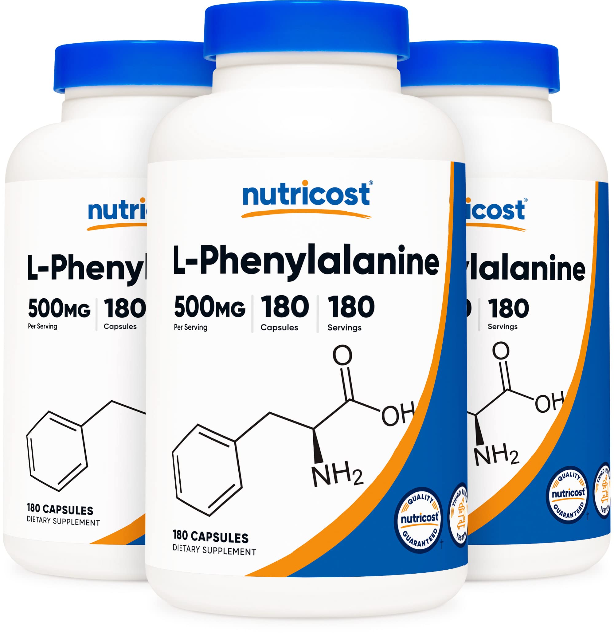 Foto 1 | Suplemento Nutricost L-fenilalanina 500 Mg 180 Cápsulas X3 - Venta Internacional.