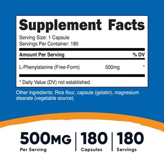 Foto 2 | Suplemento Nutricost L-fenilalanina 500 Mg 180 Cápsulas X3 - Venta Internacional.
