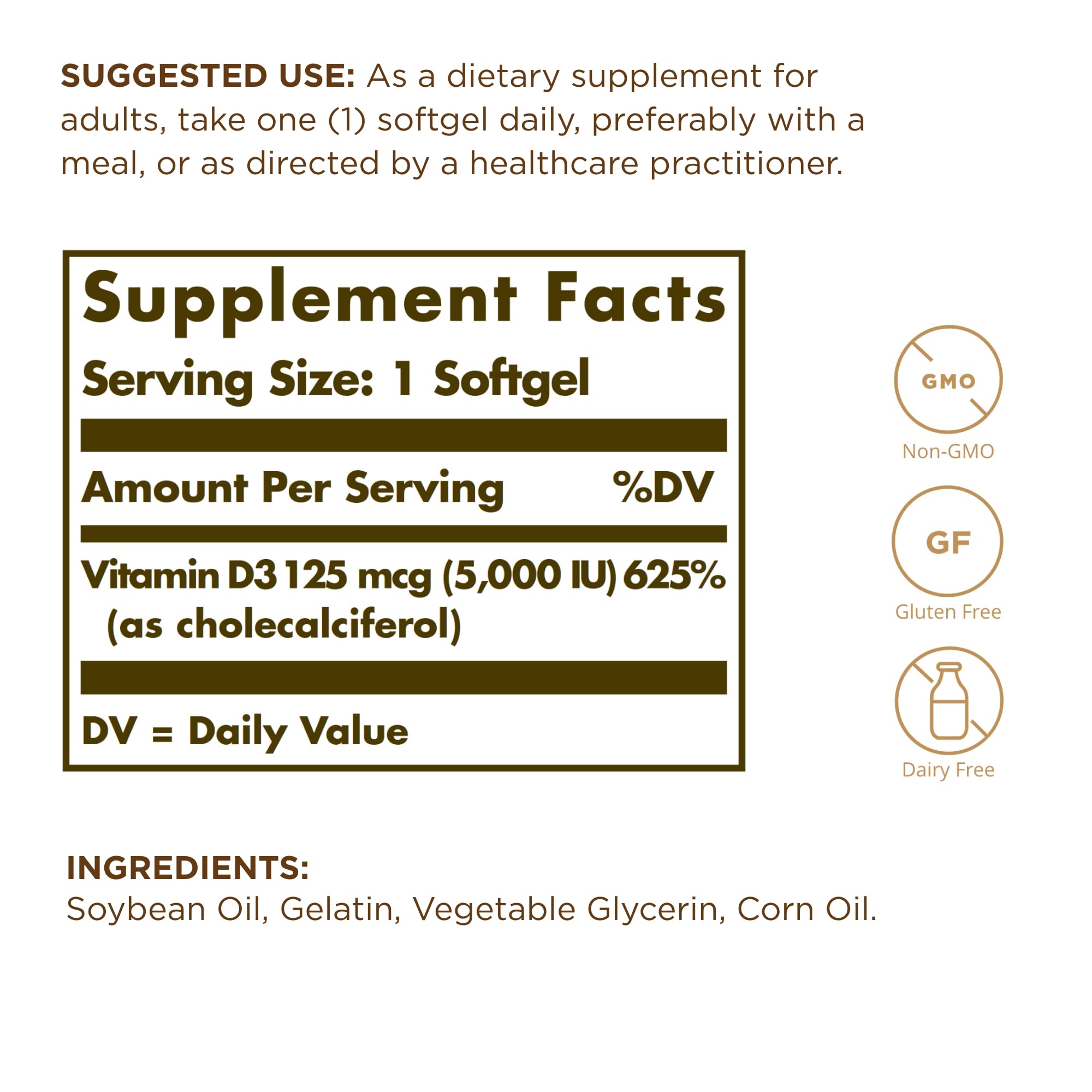 Foto 3 pulgar | Suplemento De Vitamina D3 Solgar 10 Mcg (400 Ui) 100 Cápsulas Blandas X2 - Venta Internacional.
