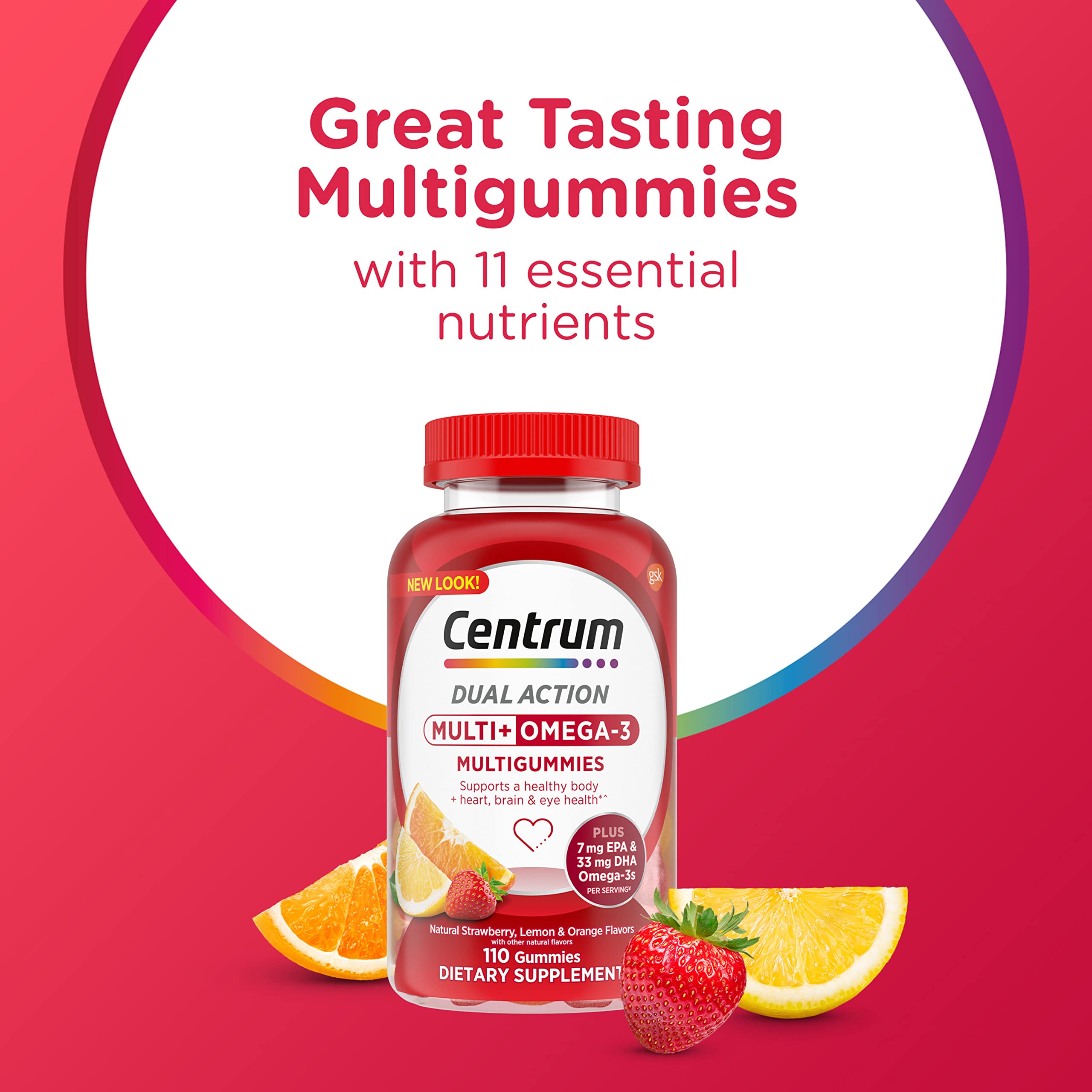 Foto 3 pulgar | Suplemento Centrum Multigummies Multi+ Omega 3 Para Adultos, 110 Unidades - Venta Internacional.
