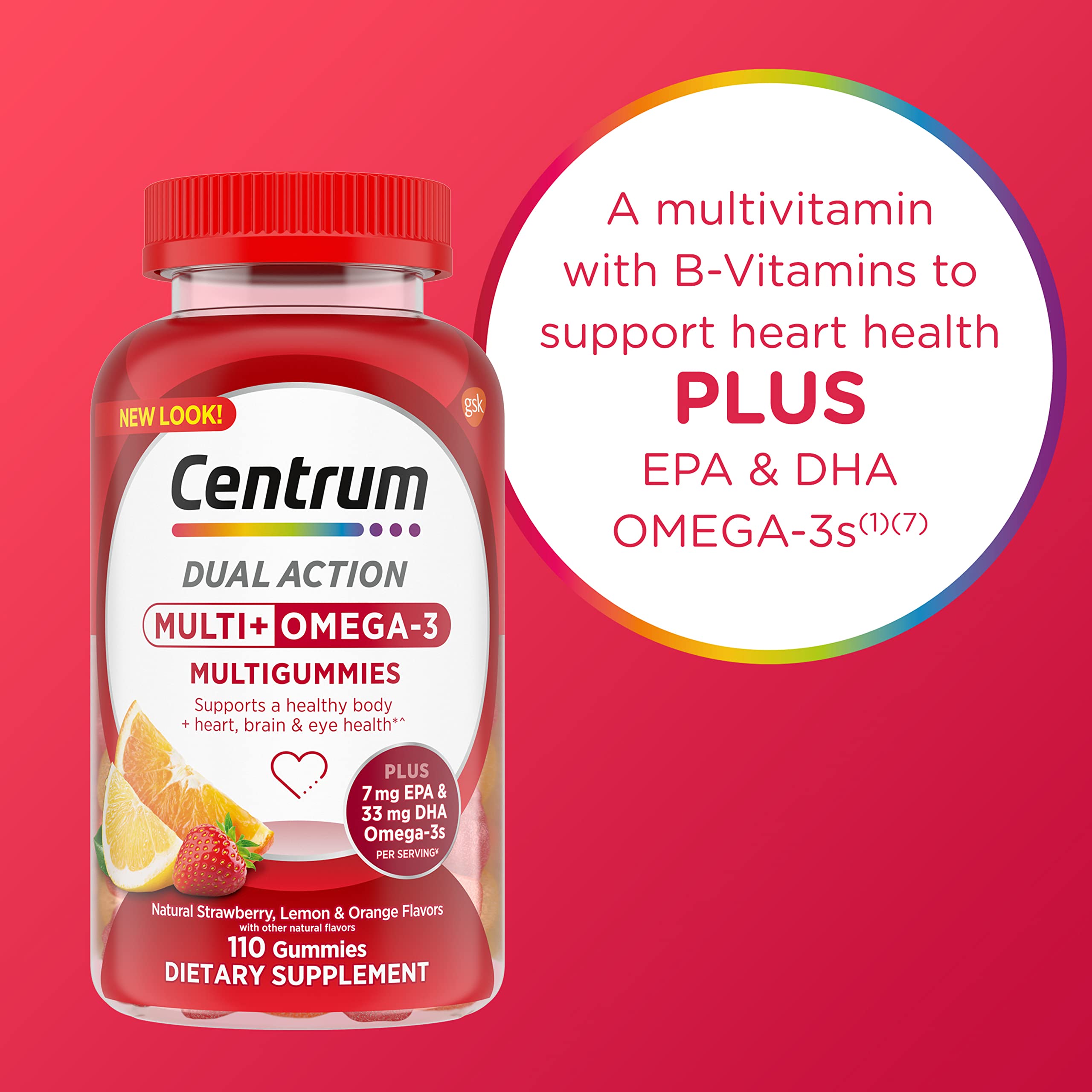 Foto 6 pulgar | Suplemento Centrum Multigummies Multi+ Omega 3 Para Adultos, 110 Unidades - Venta Internacional.