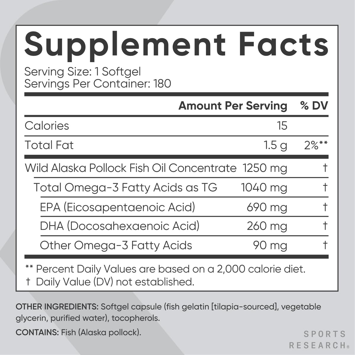 Foto 7 pulgar | Aceite De Pescado Omega 3 Triple Strength De Supplement Sports Research - Venta Internacional.