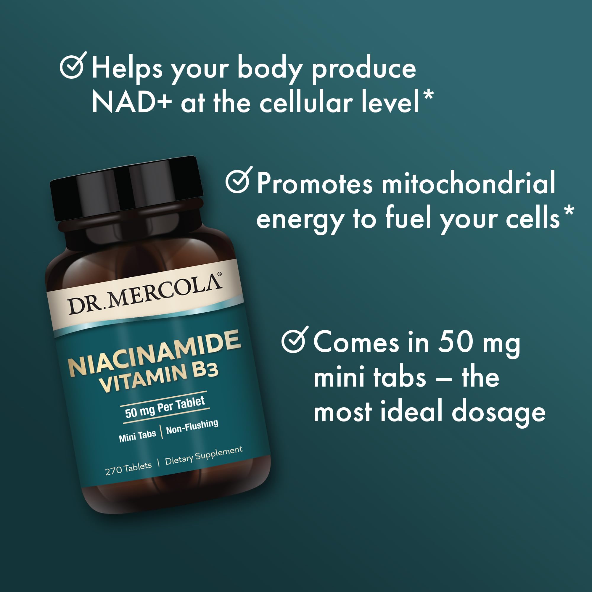 Foto 5 pulgar | Suplemento Dr. Mercola Con Niacinamida Y Vitamina B3, 50 Mg, 270 Tabletas - Venta Internacional.