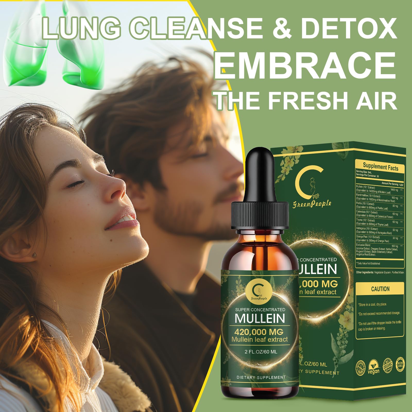 Foto 6 pulgar | Gotas De Gordolobo Para Pulmones (paquete De 2), Extracto De 14000 Mg, 120 Ml - Venta Internacional.