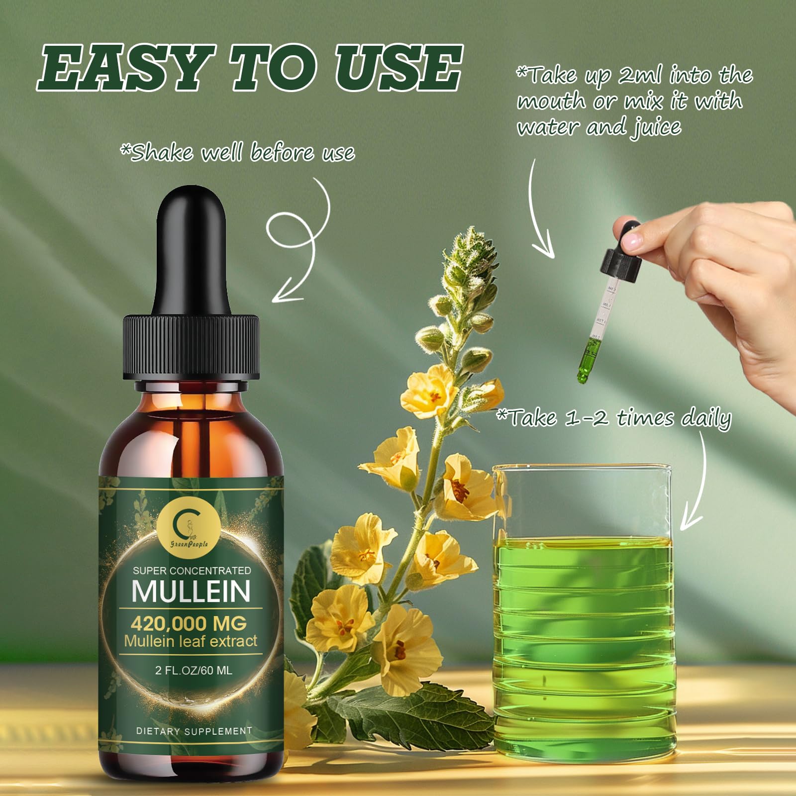 Foto 8 pulgar | Gotas De Gordolobo Para Pulmones (paquete De 2), Extracto De 14000 Mg, 120 Ml - Venta Internacional.