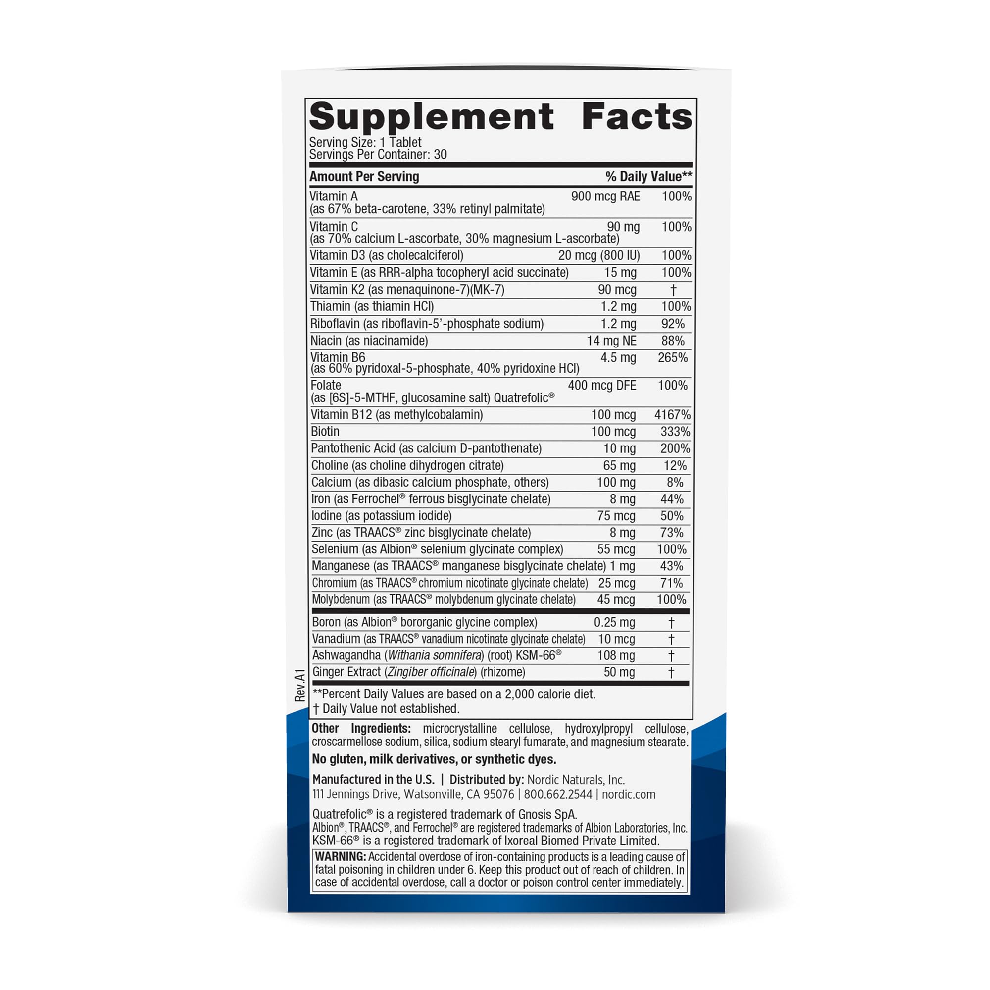 Foto 3 pulgar | Multivitamínico Nordic Naturals Para Mujer, 30 Comprimidos Diarios - Venta Internacional.