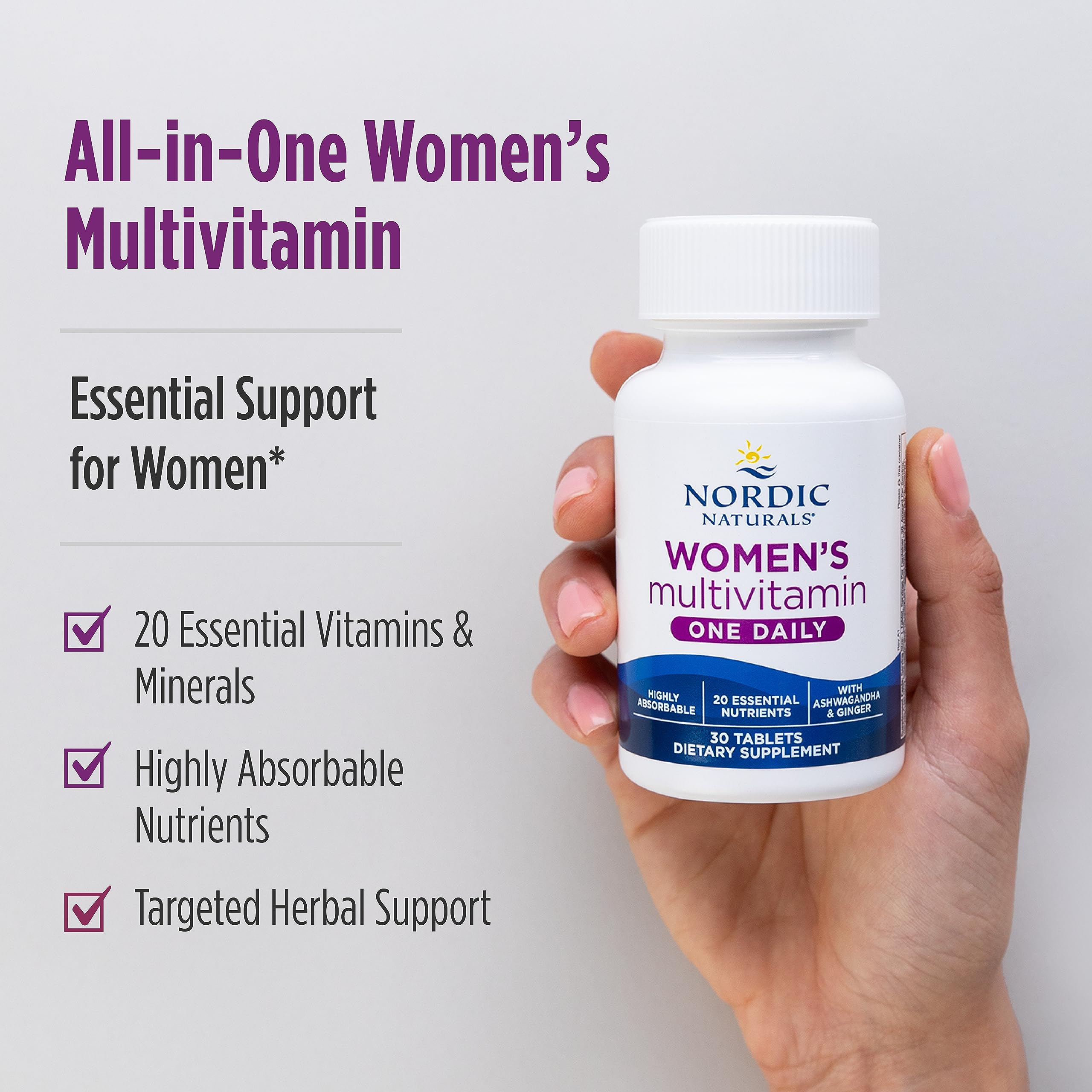 Foto 7 | Multivitamínico Nordic Naturals Para Mujer, 30 Comprimidos Diarios - Venta Internacional.