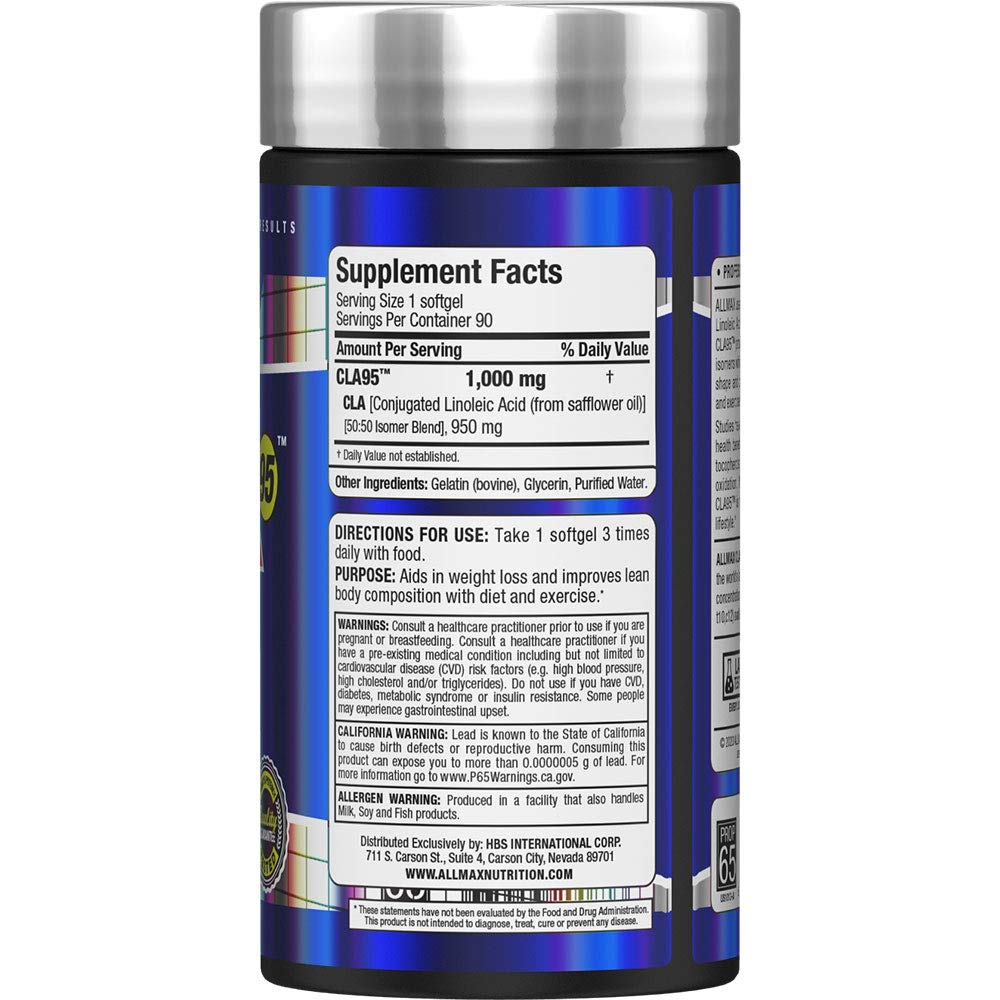 Foto 4 pulgar | Suplemento De Ácido Linoleico Conjugado Cla Al 95% De Allmax Nutrition - Venta Internacional.