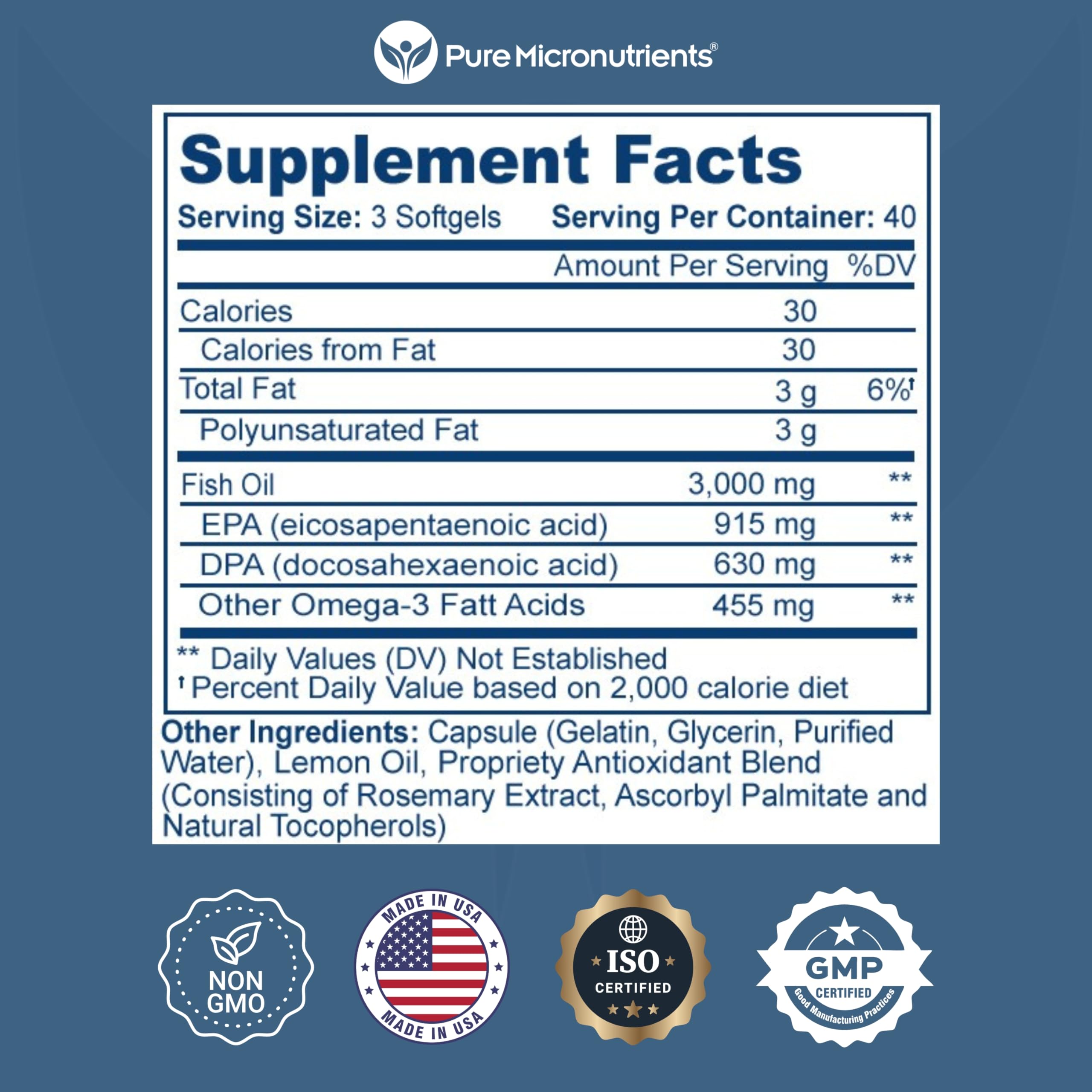 Foto 4 pulgar | Aceite De Pescado Omega 3 Pure Micronutrients 120 Cápsulas-Venta Internacional