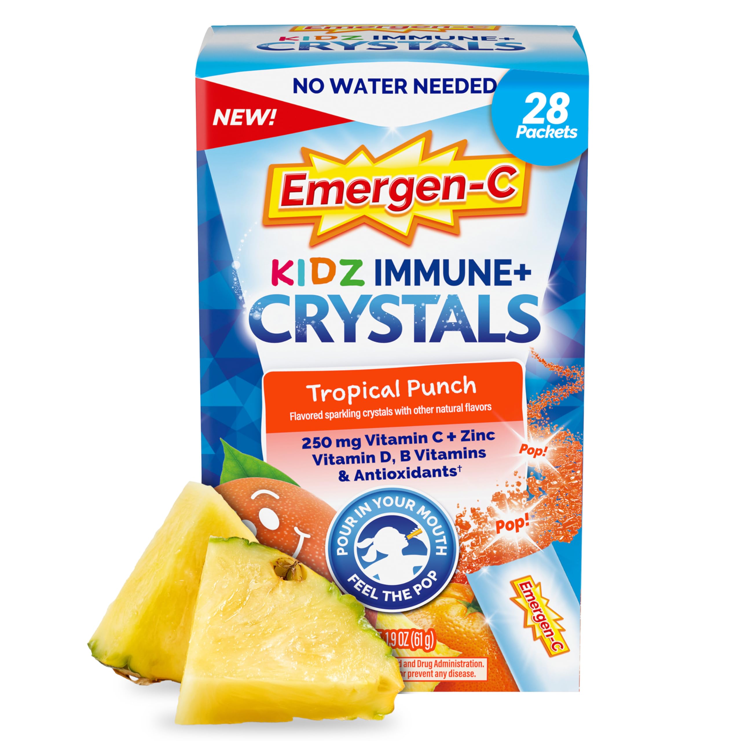 Foto 2 pulgar | Suplemento Emergen-c Kidz Immune Plus Crystals, 28 Paquetes En Barra - Venta Internacional.