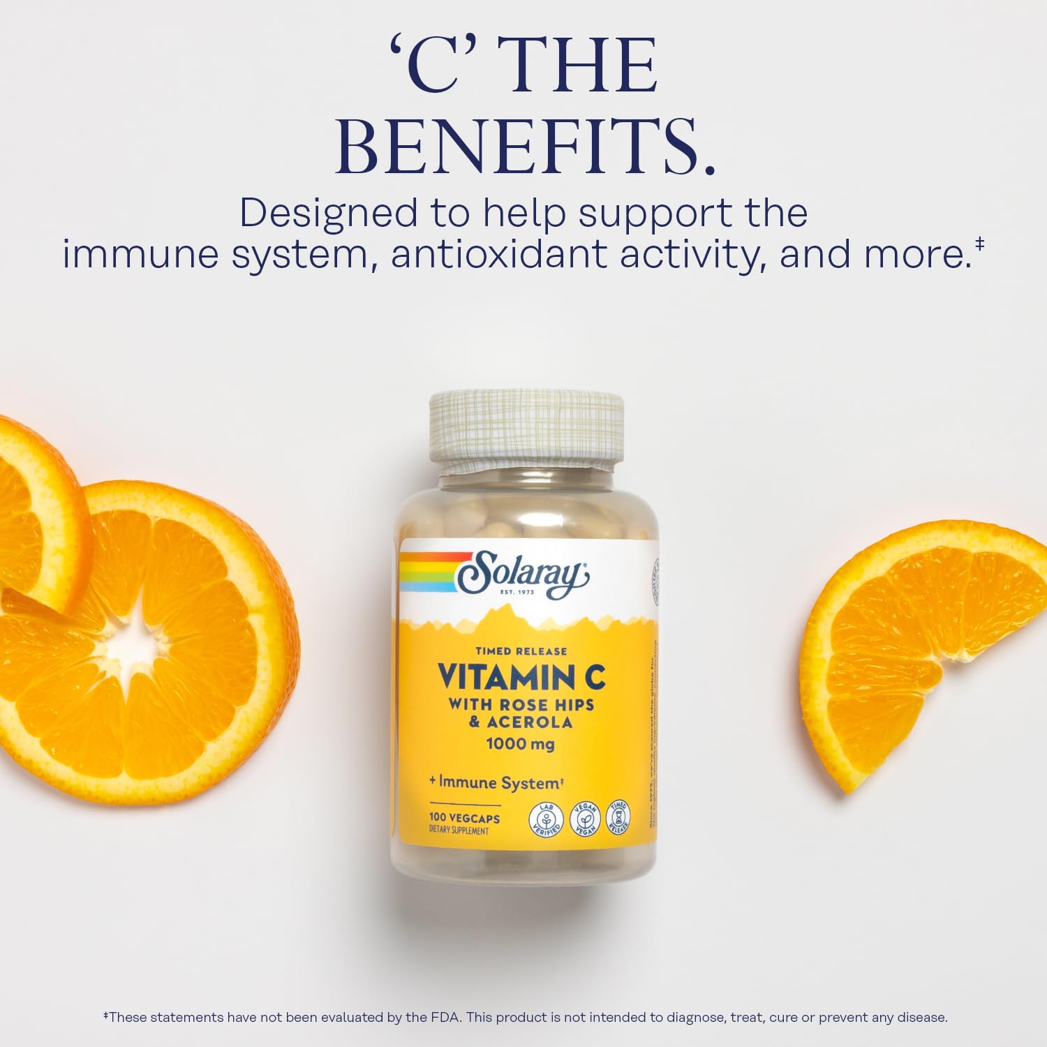 Foto 3 | Suplemento De Vitamina C Solaray 1000 Mg Con Rosa Mosqueta, 100 Cápsulas Vegetales - Venta Internacional.