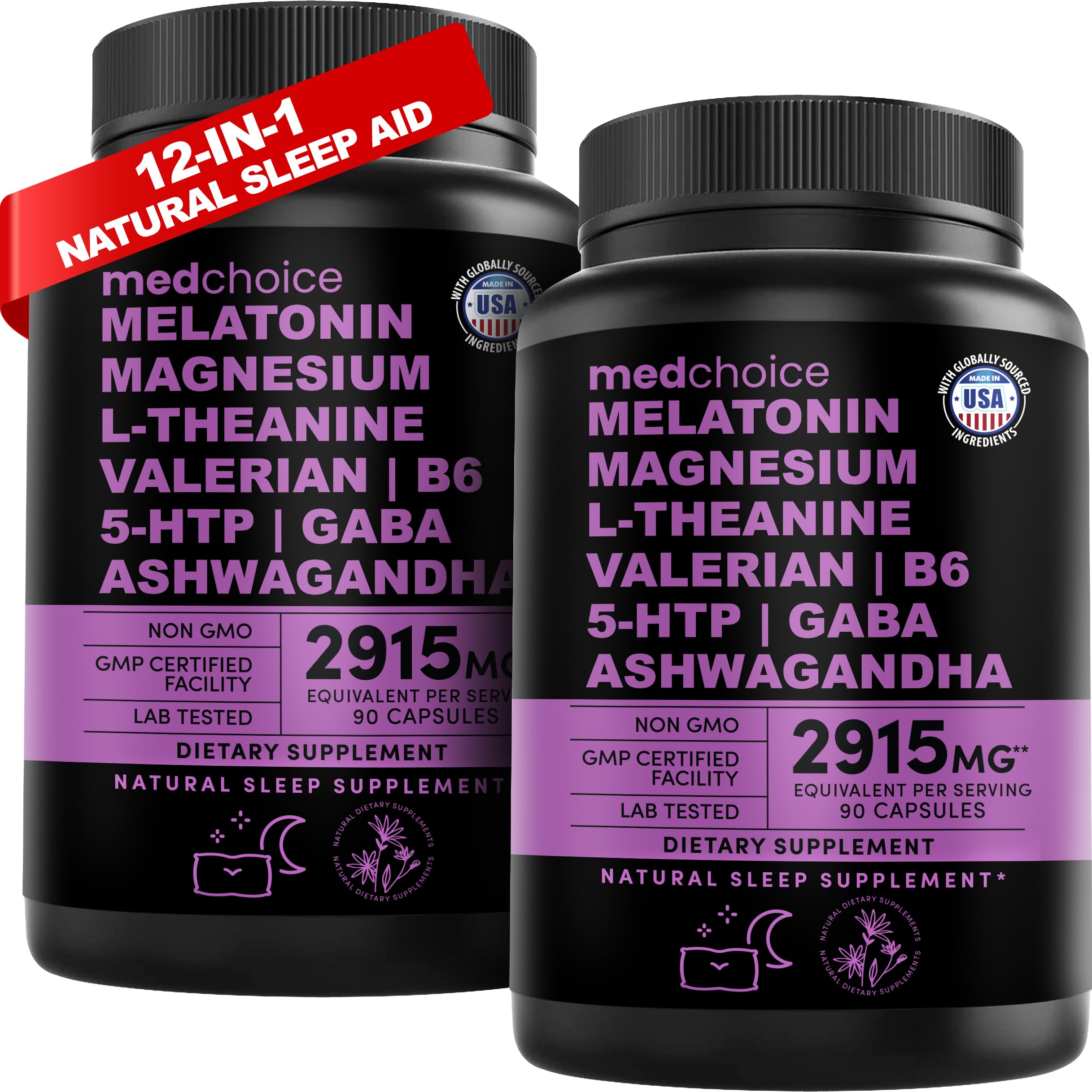 Foto 2 pulgar | Suplemento Para Dormir Medchoice Melatonina 5 Mg Con Magnesio 500 Mg - Venta Internacional.