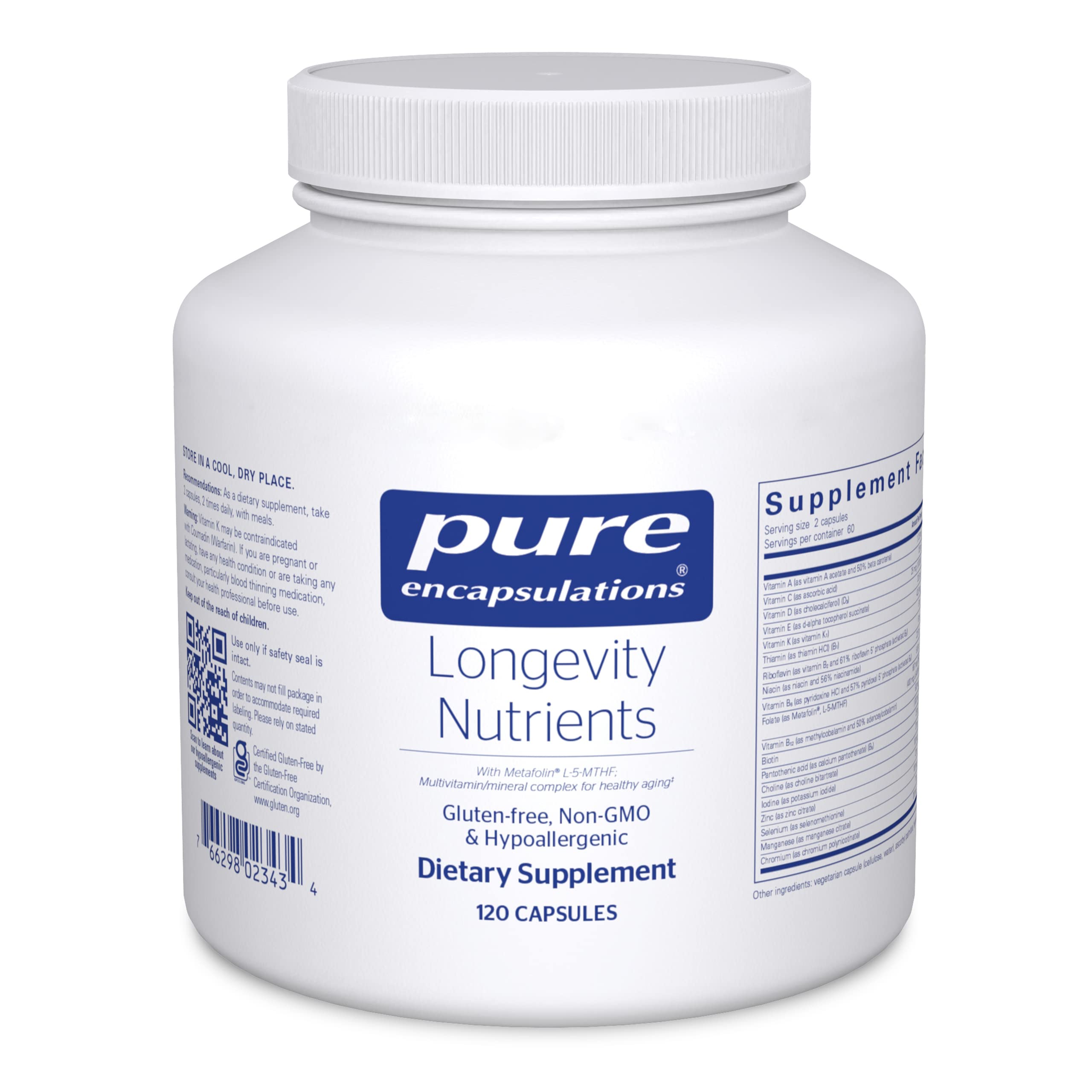 Foto 2 pulgar | Suplemento Pure Encapsulations Longevity Nutrients 120 Cápsulas - Venta Internacional.