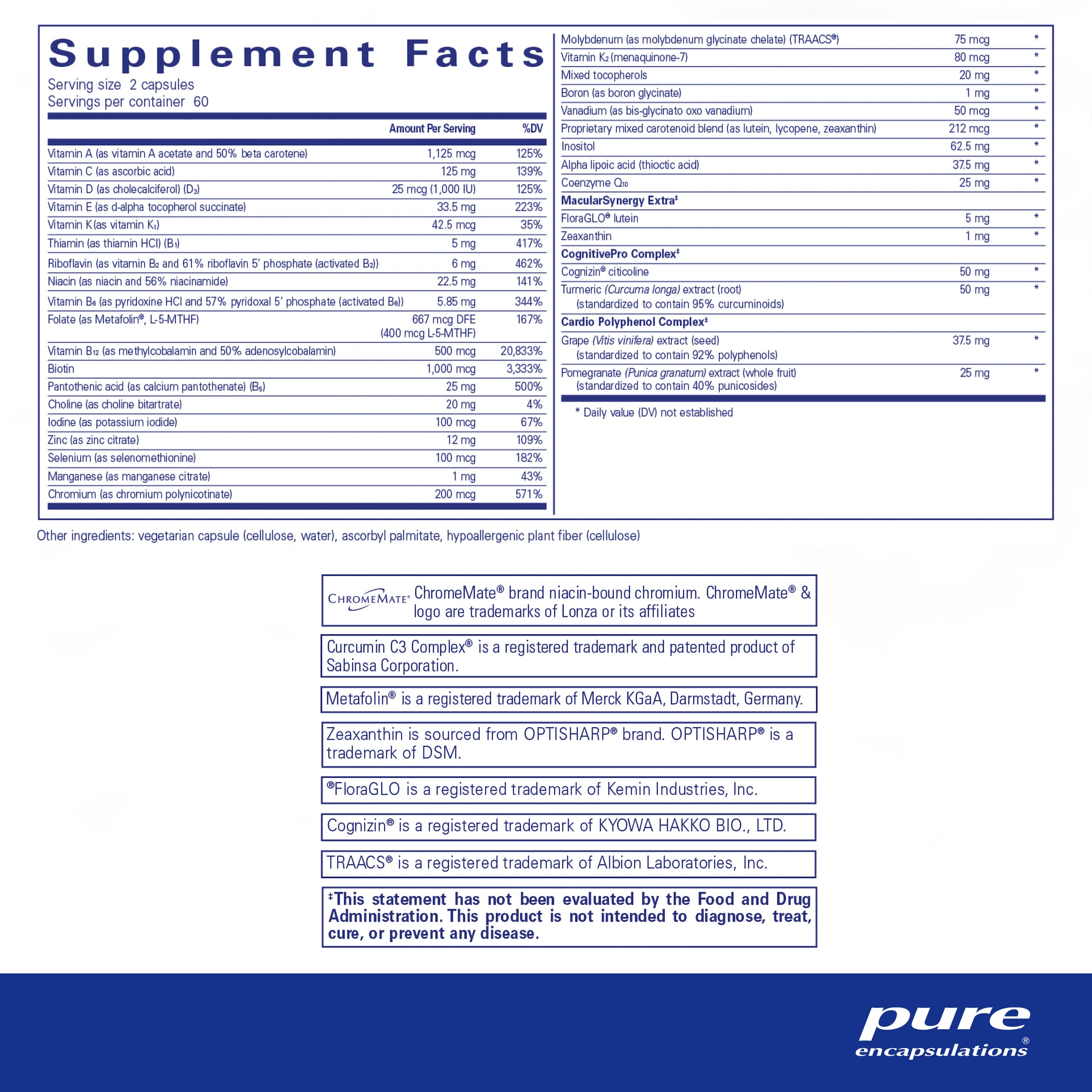 Foto 3 pulgar | Suplemento Pure Encapsulations Longevity Nutrients 120 Cápsulas - Venta Internacional.